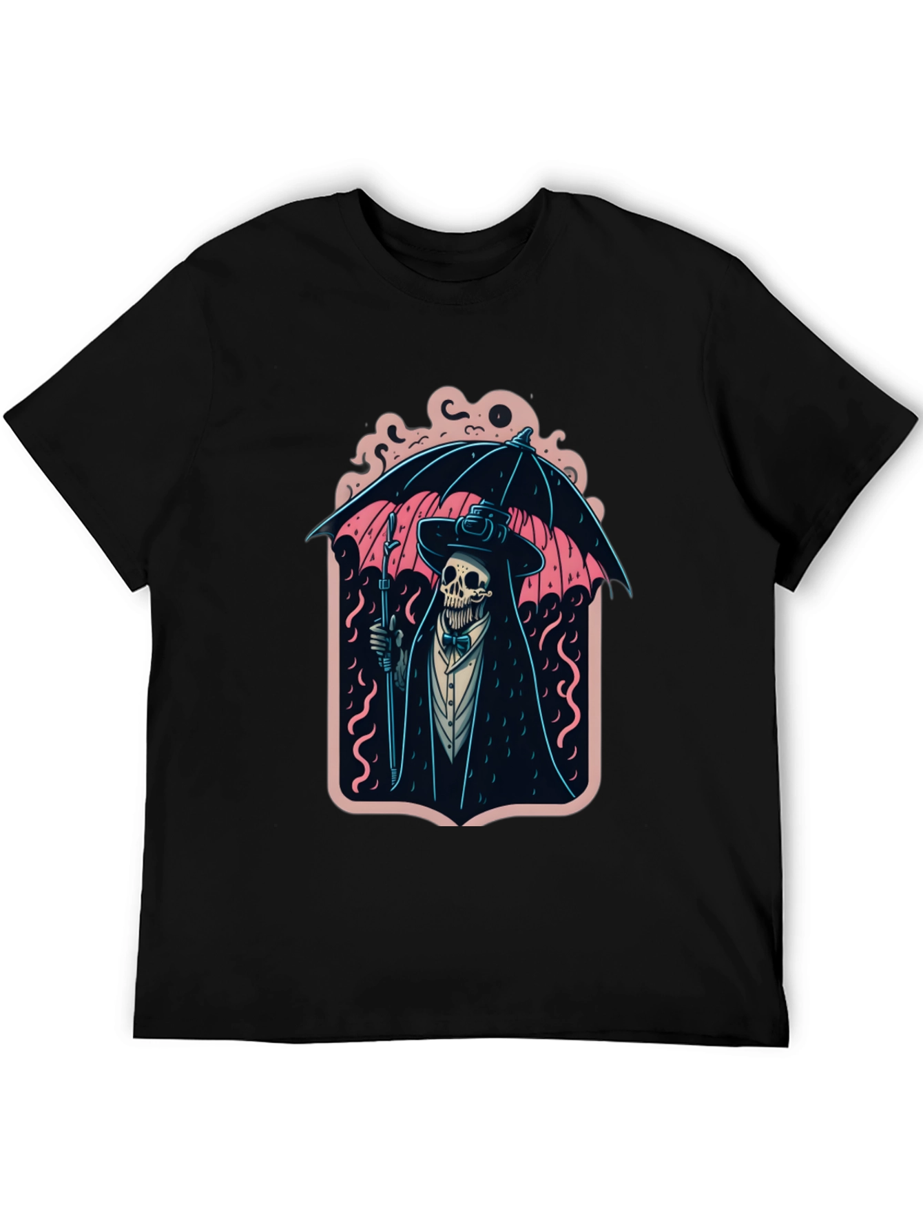 Black Grim Reaper Umbrella Graphic Tee view 5