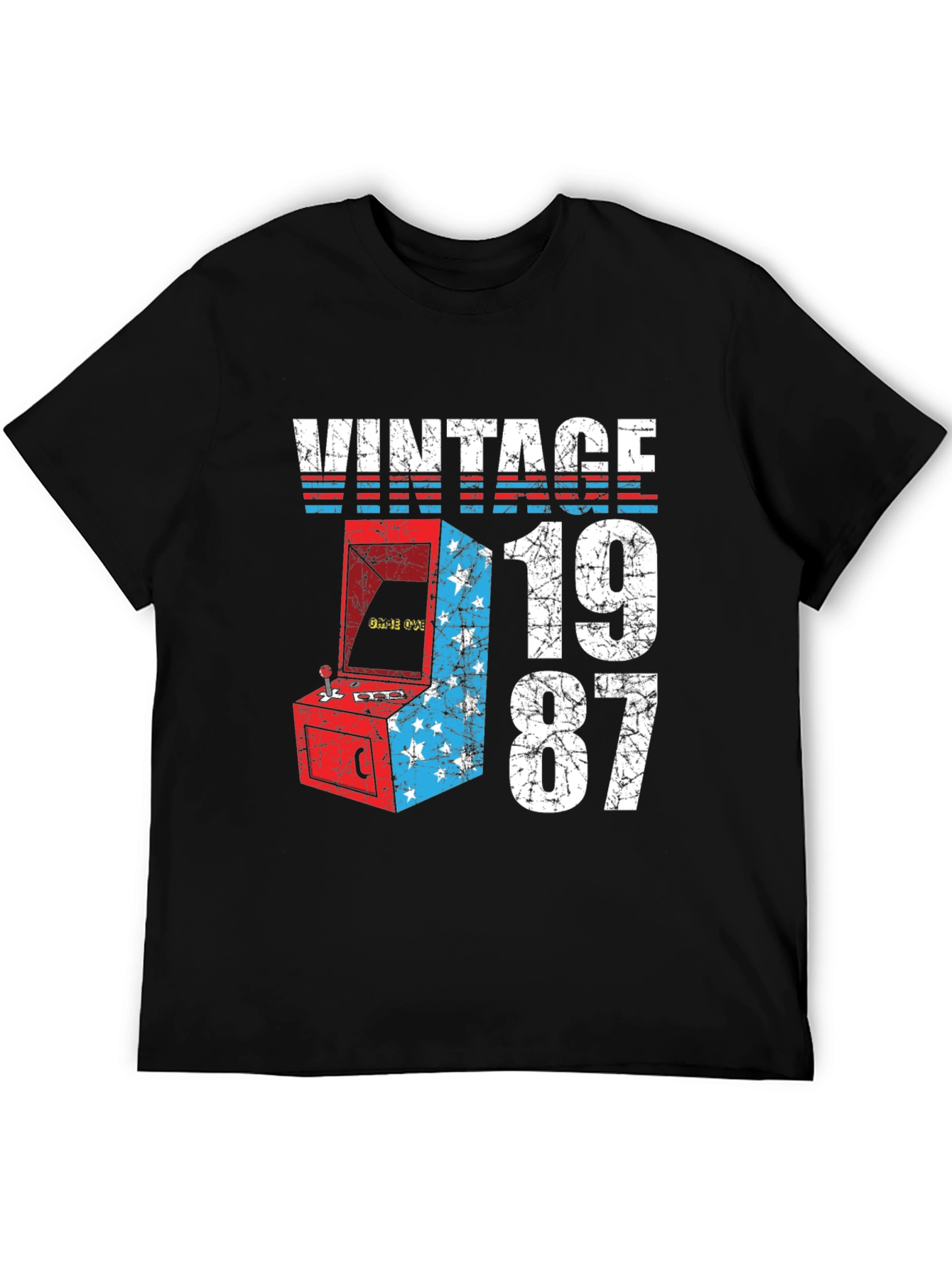 Black Vintage 1987 Arcade Gamer T-Shirt view 5