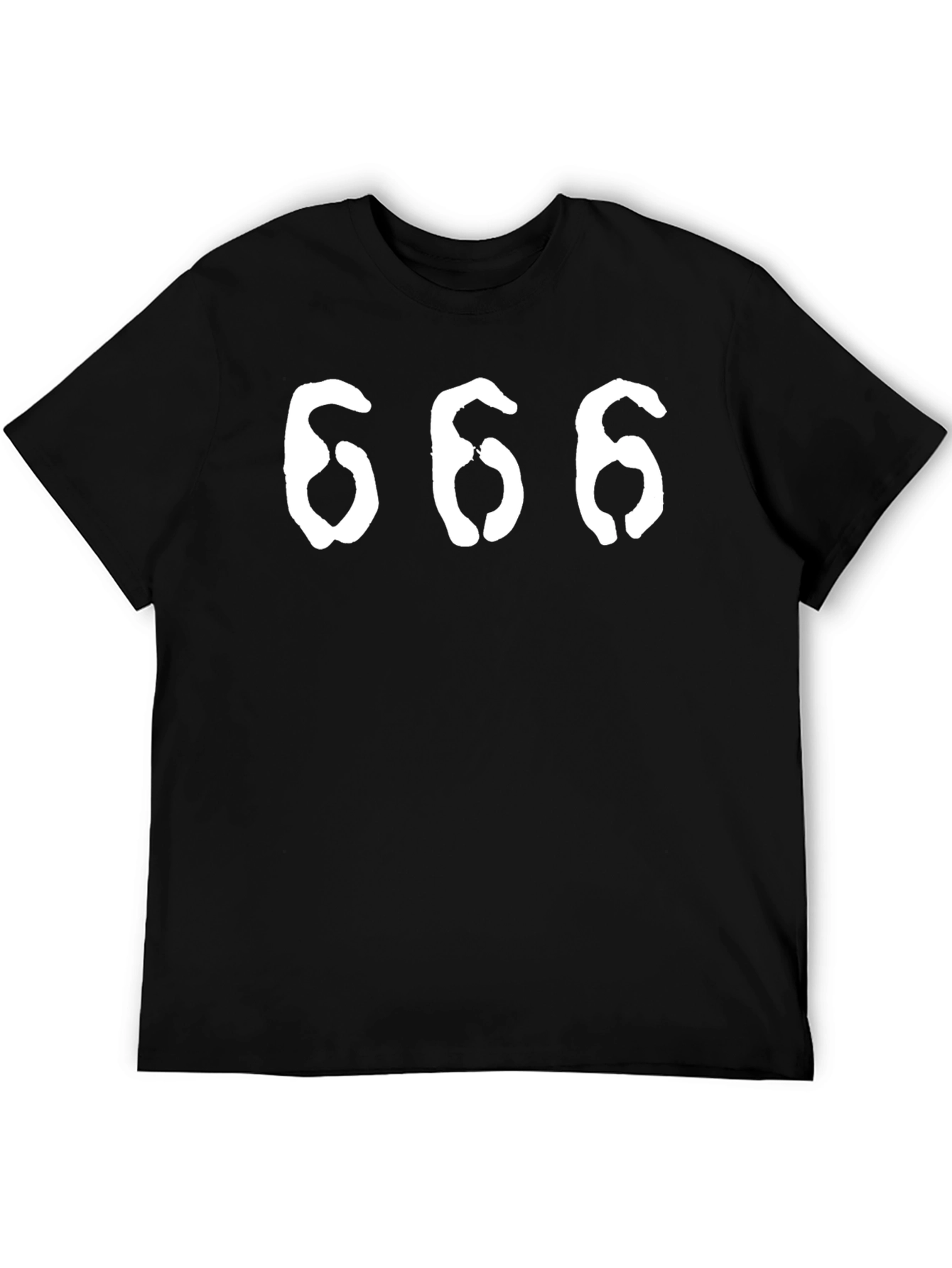 Black 666 Graphic Tee - Soft Cotton Blend T-Shirt view 5