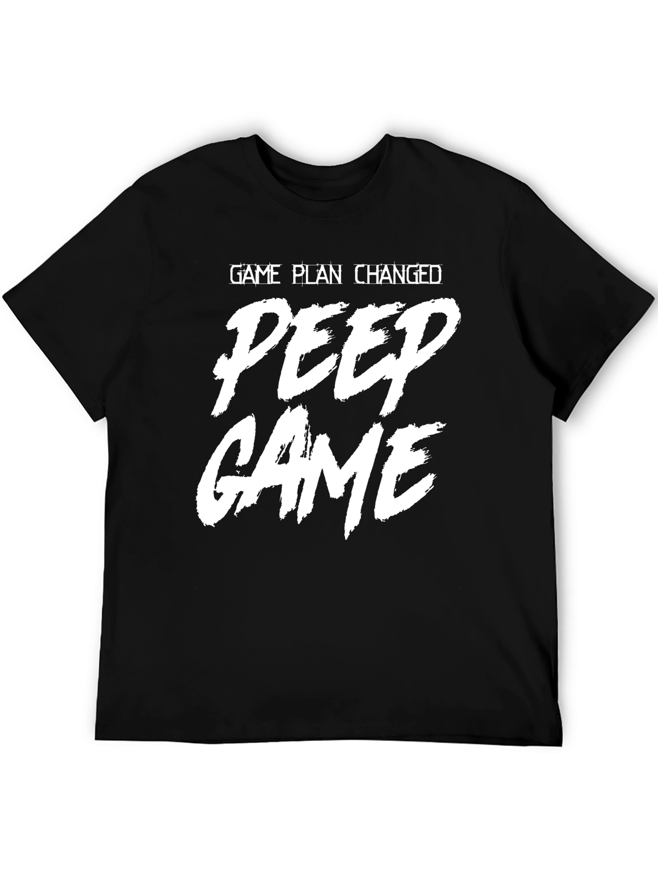 Black Peep Game T-Shirt - Black Graphic Tee for Men view 5