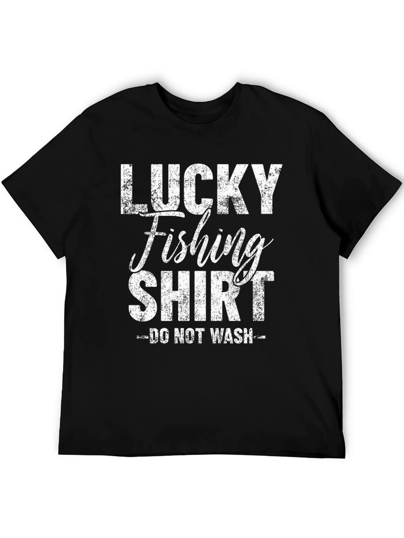 Black Lucky Fishing Shirt - Do Not Wash Graphic Tee view 5