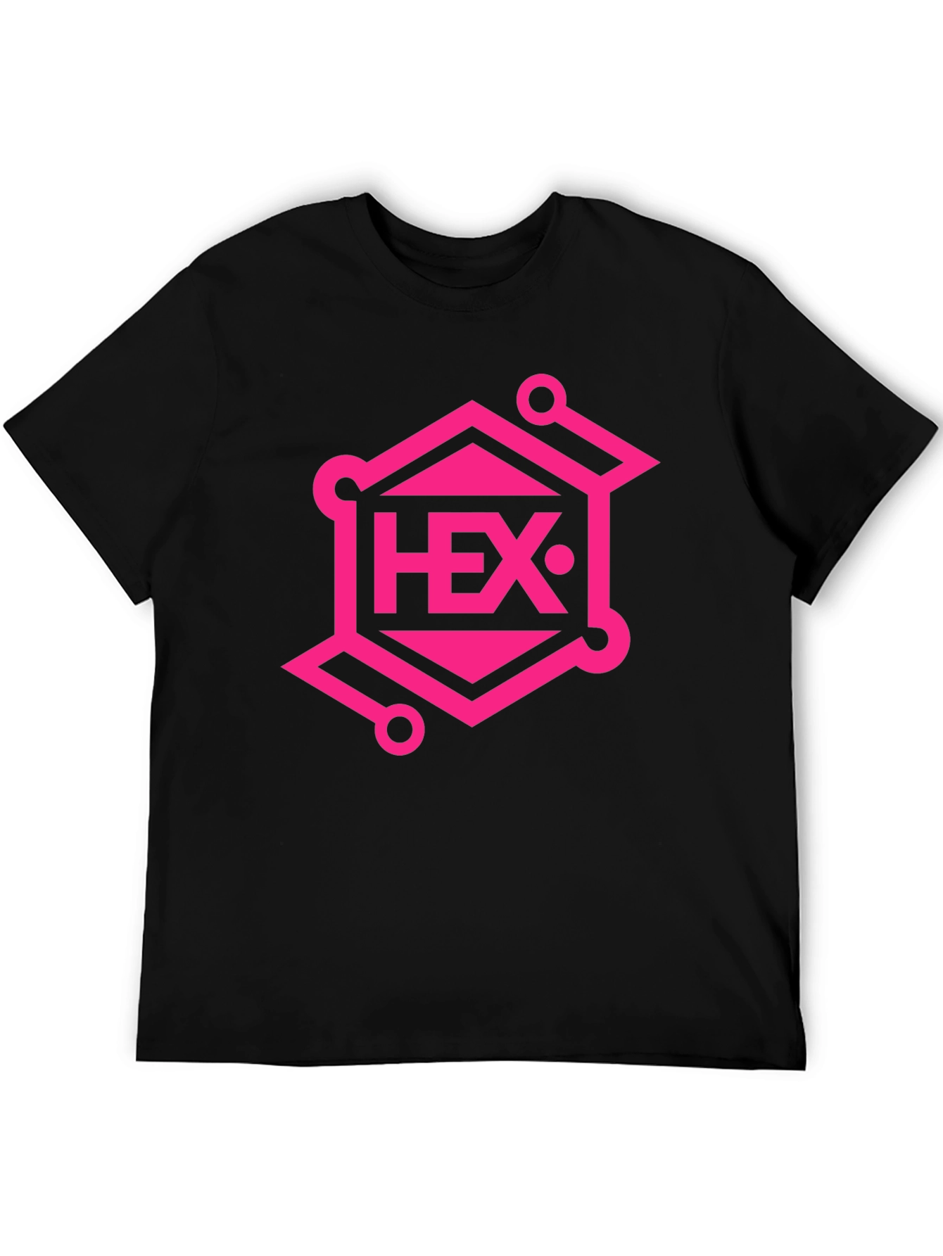 Black HEX Crypto T-Shirt - Black with Pink Design view 5