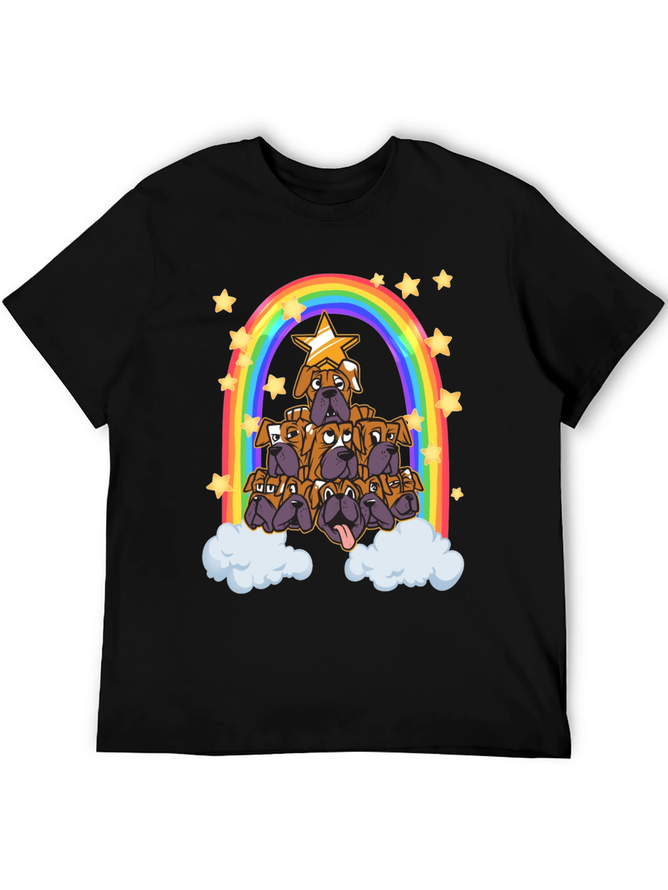 Black Boxer Dog Rainbow T-Shirt view 5