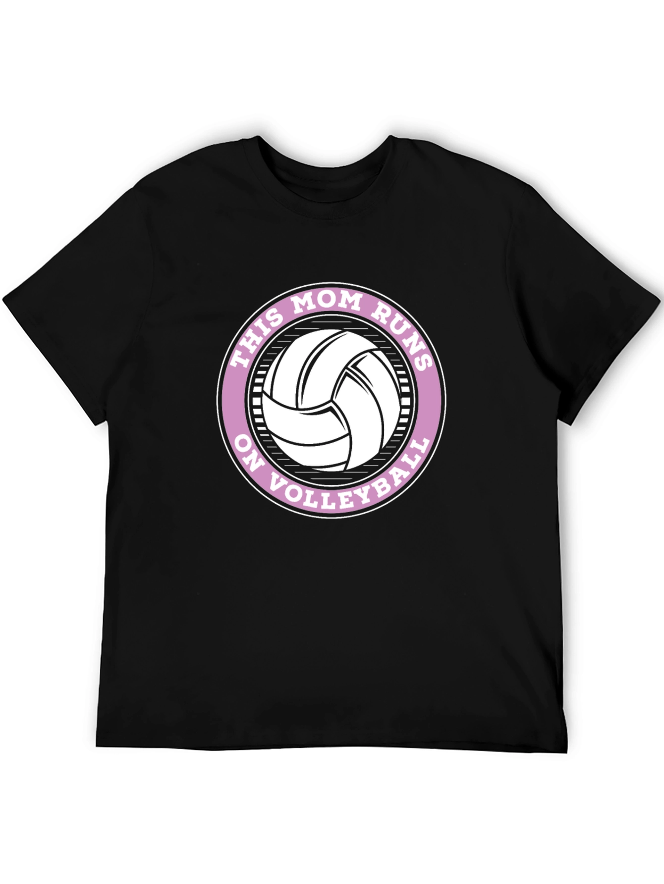 Black This Mom Runs on Volleyball Graphic Tee view 5