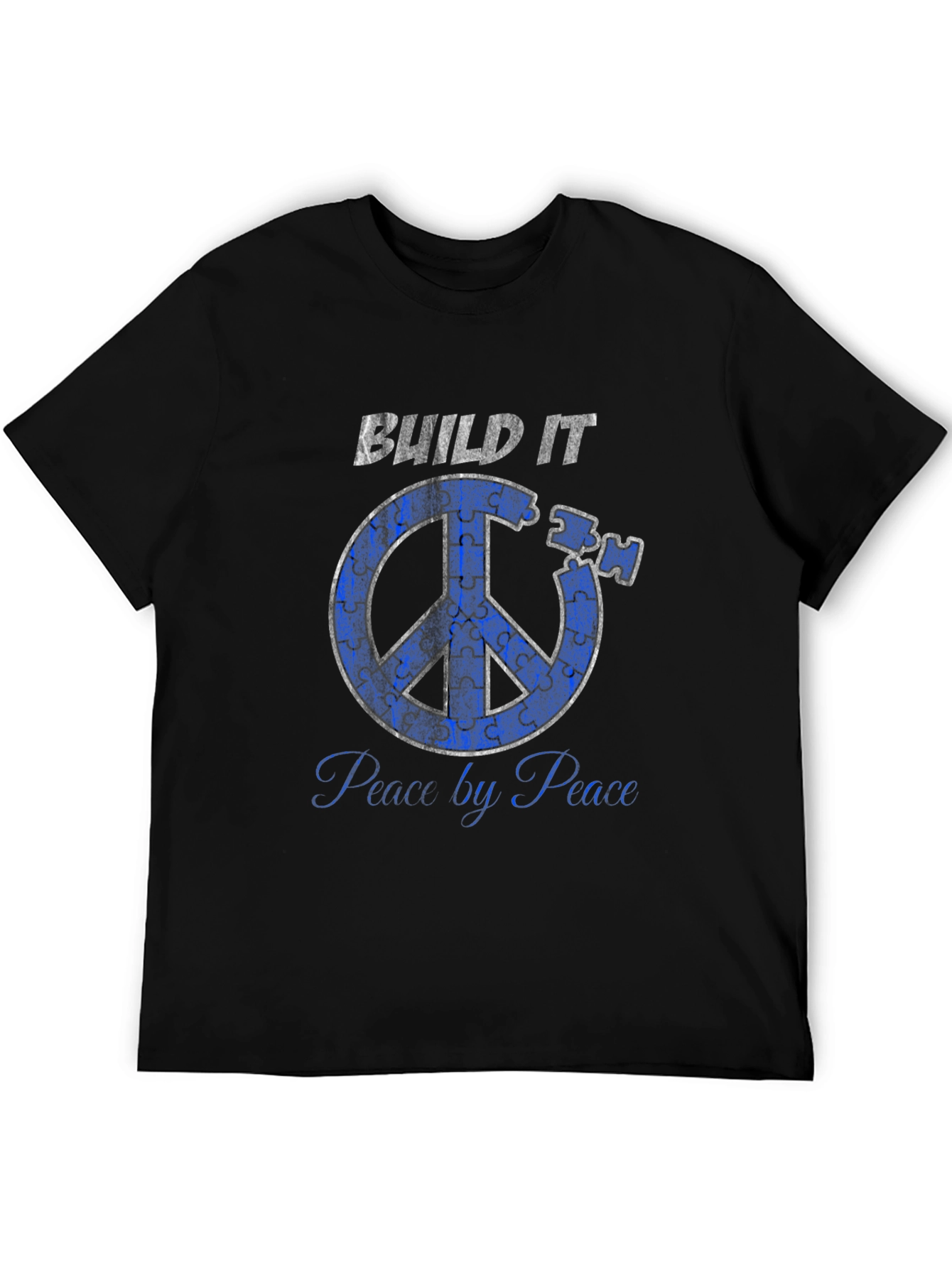 Black Build It Peace by Peace T-Shirt view 5
