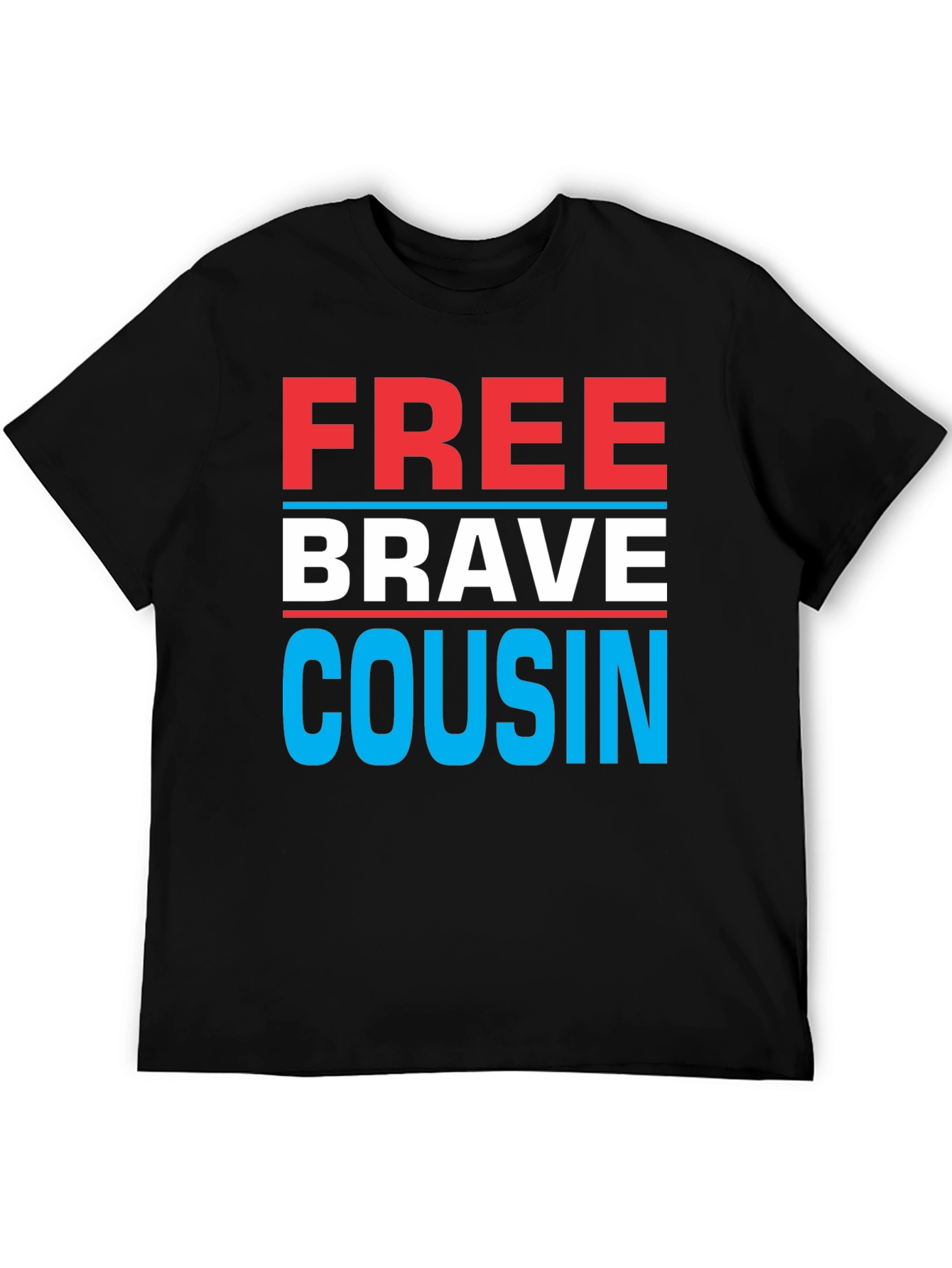 Black Free Brave Cousin T-Shirt - Patriotic Family Tee view 5