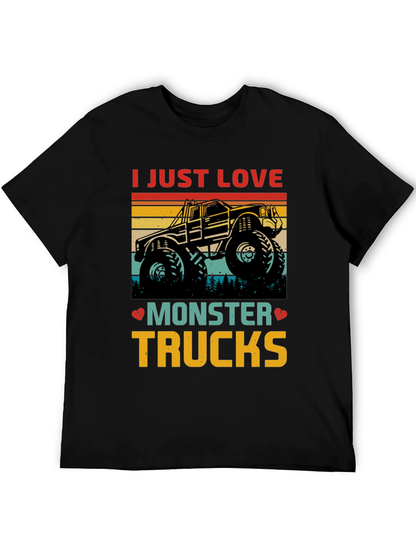 Black Monster Truck Lover Graphic T-Shirt view 5