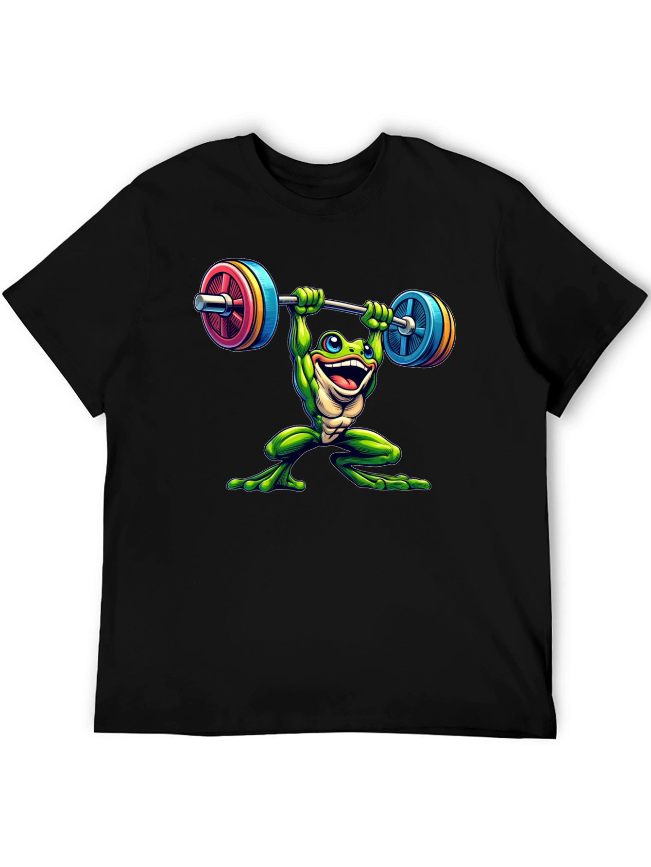 Black Frog Lifting Weights Graphic Tee view 5