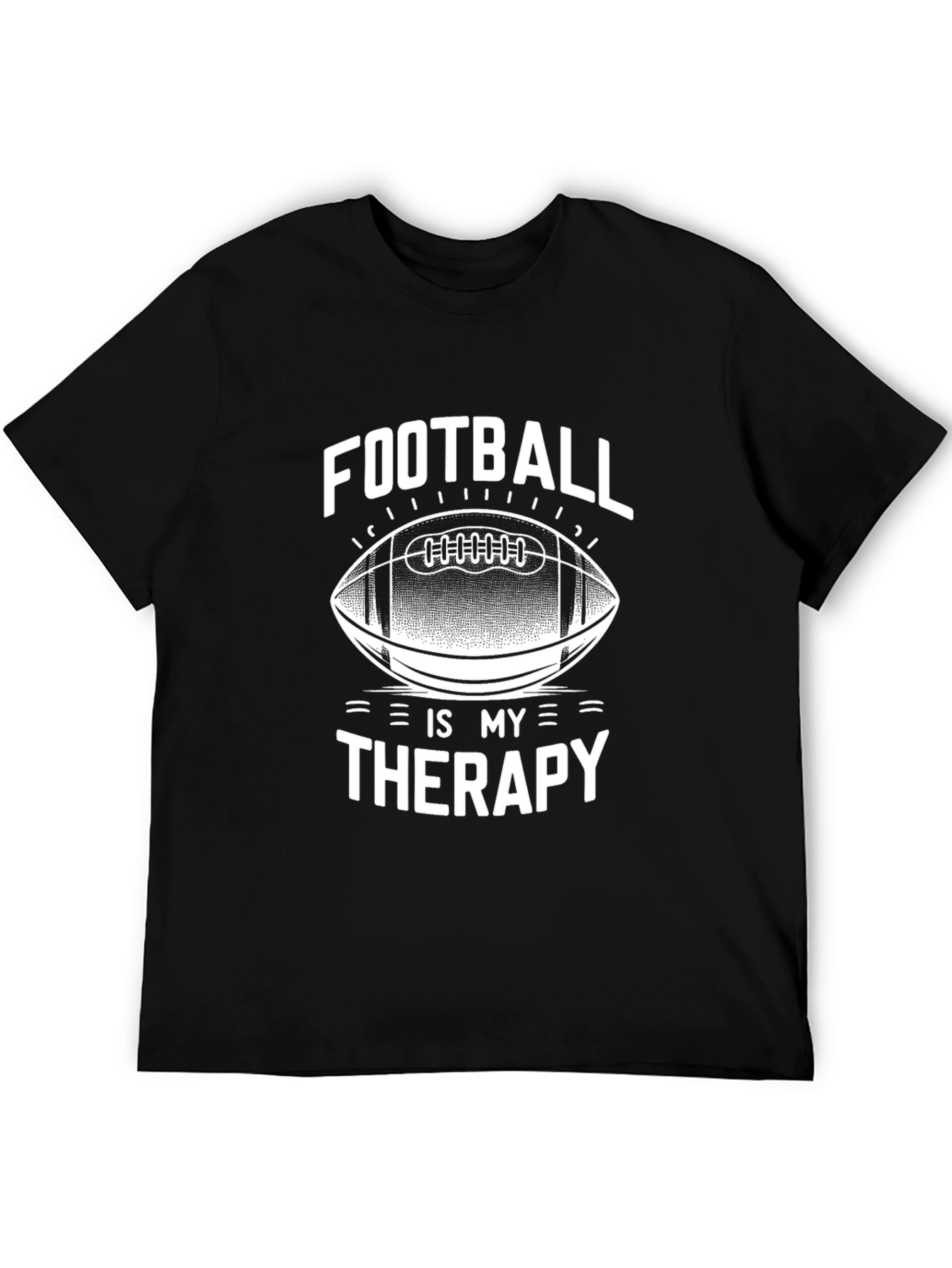 Black Football Is My Therapy Graphic T-Shirt view 5