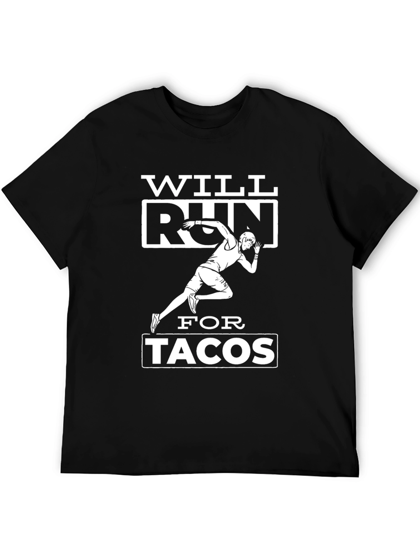 Black Will Run for Tacos Black Graphic T-Shirt view 5