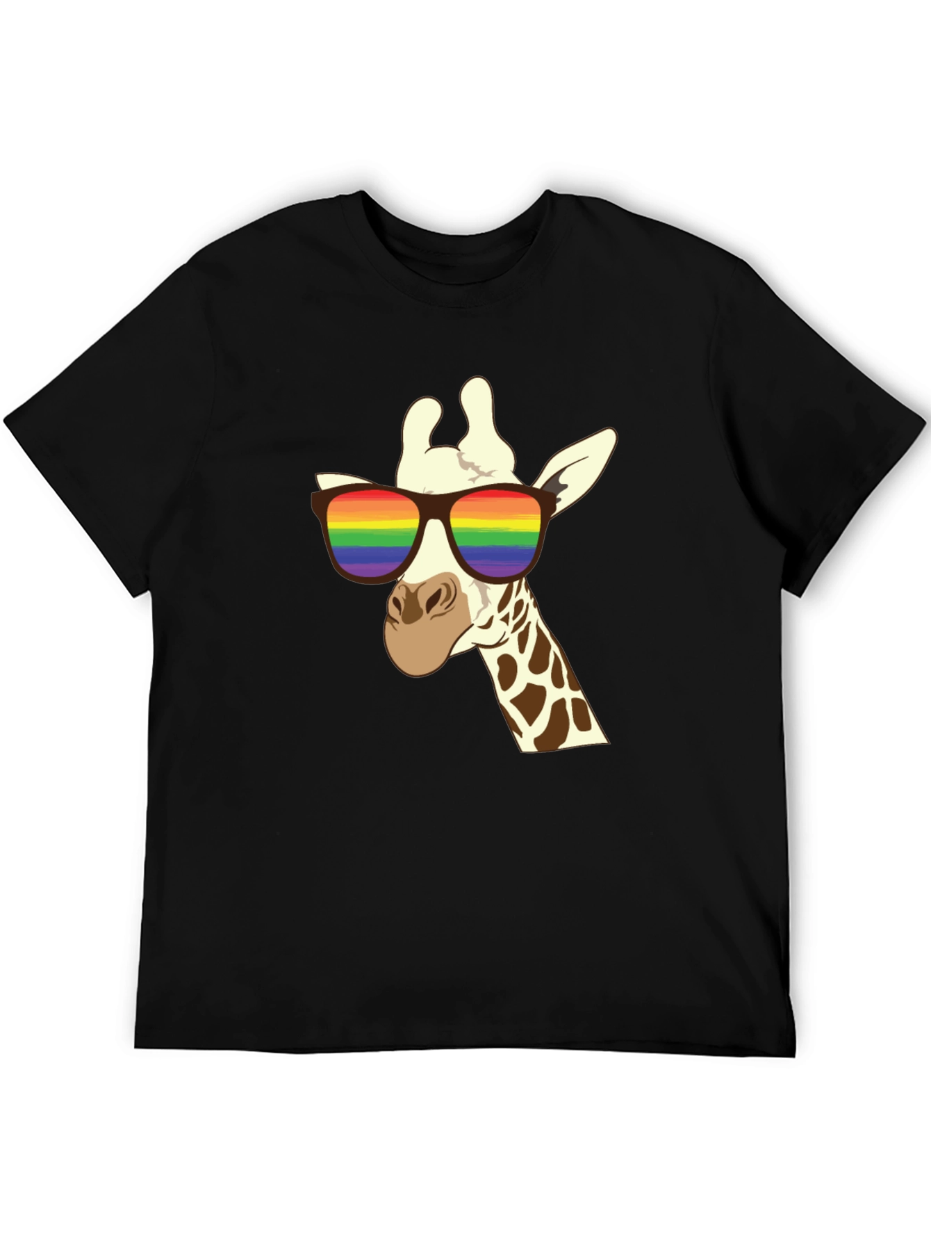 Black Cool Giraffe LGBTQ Pride T-Shirt view 5