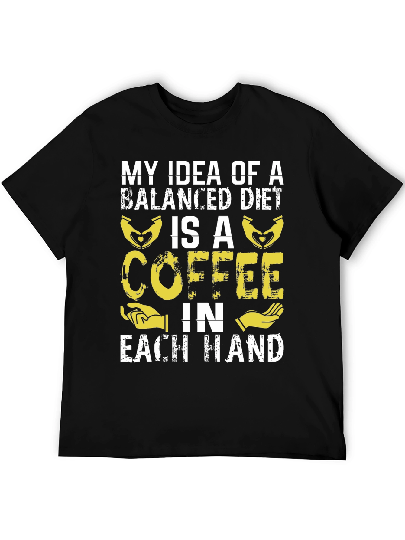 Black Coffee Balanced Diet T-Shirt Funny Graphic Tee view 5