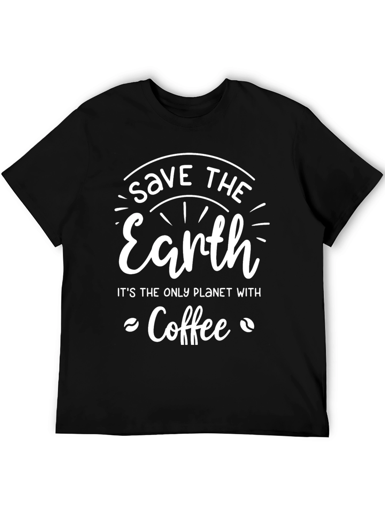 Black Save the Earth Coffee T-Shirt view 5