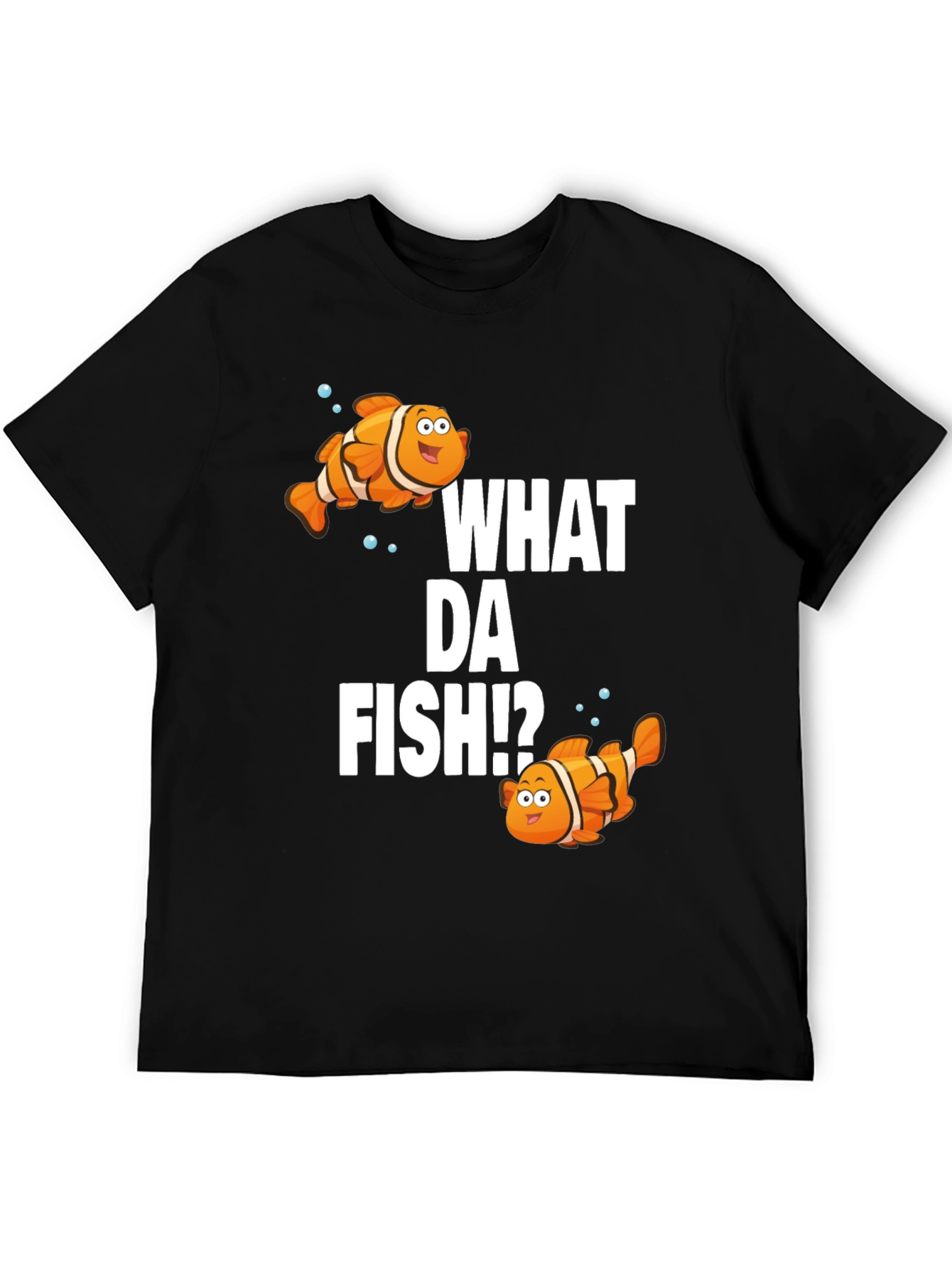 Black What Da Fish!? Graphic T-Shirt view 5