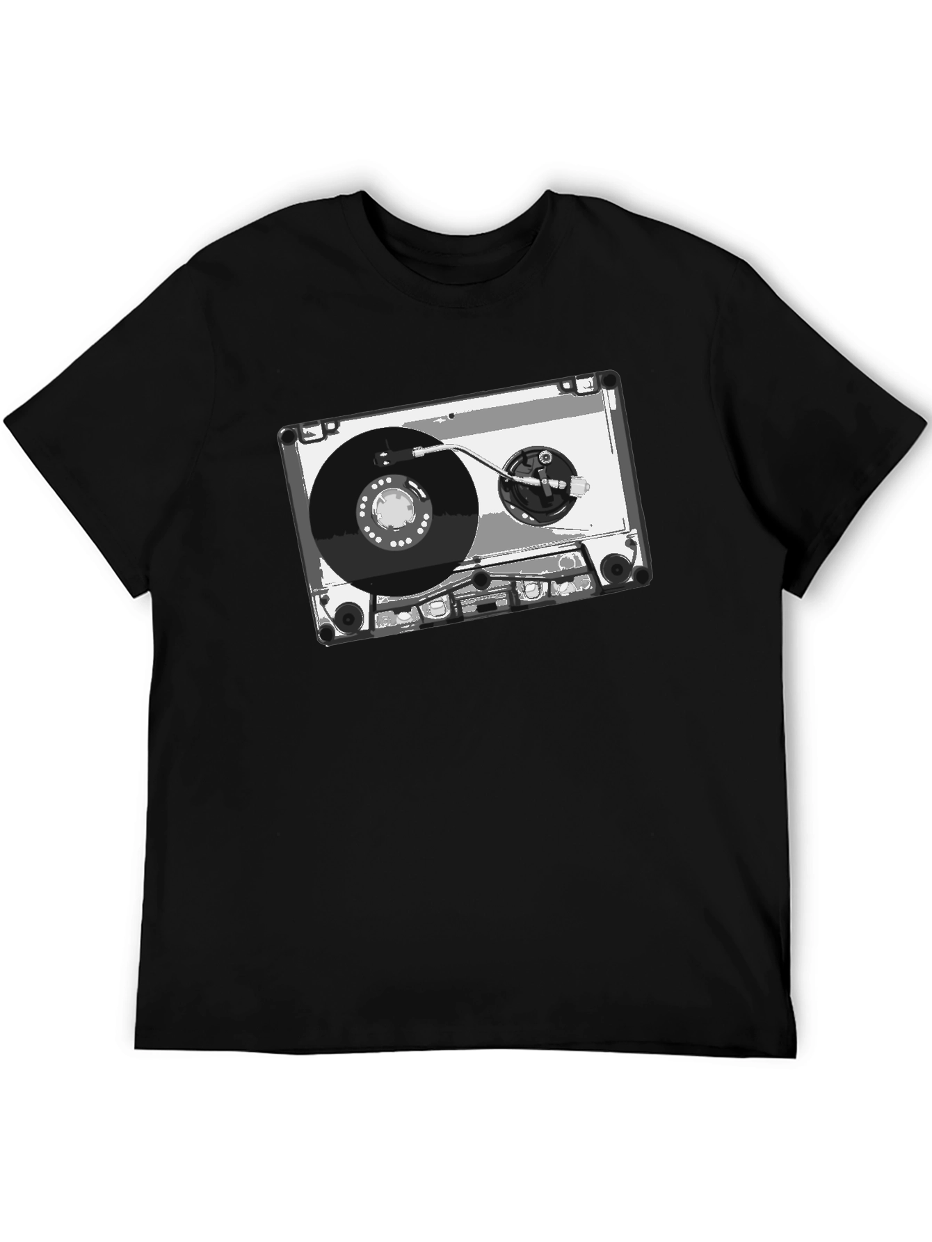 Black Retro Cassette Tape Graphic Tee - Black view 5