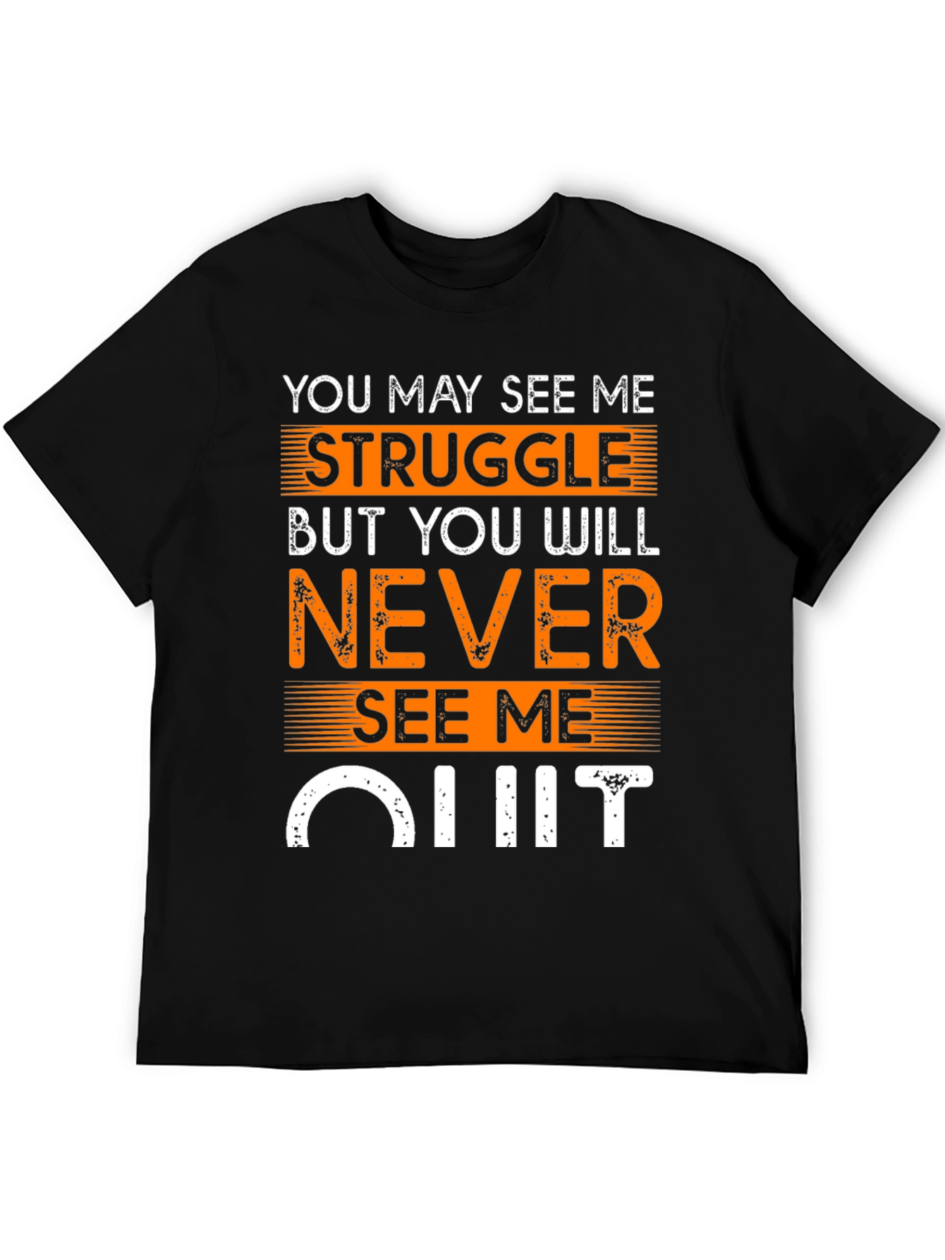 Black Motivational T-Shirt: Never Quit view 5