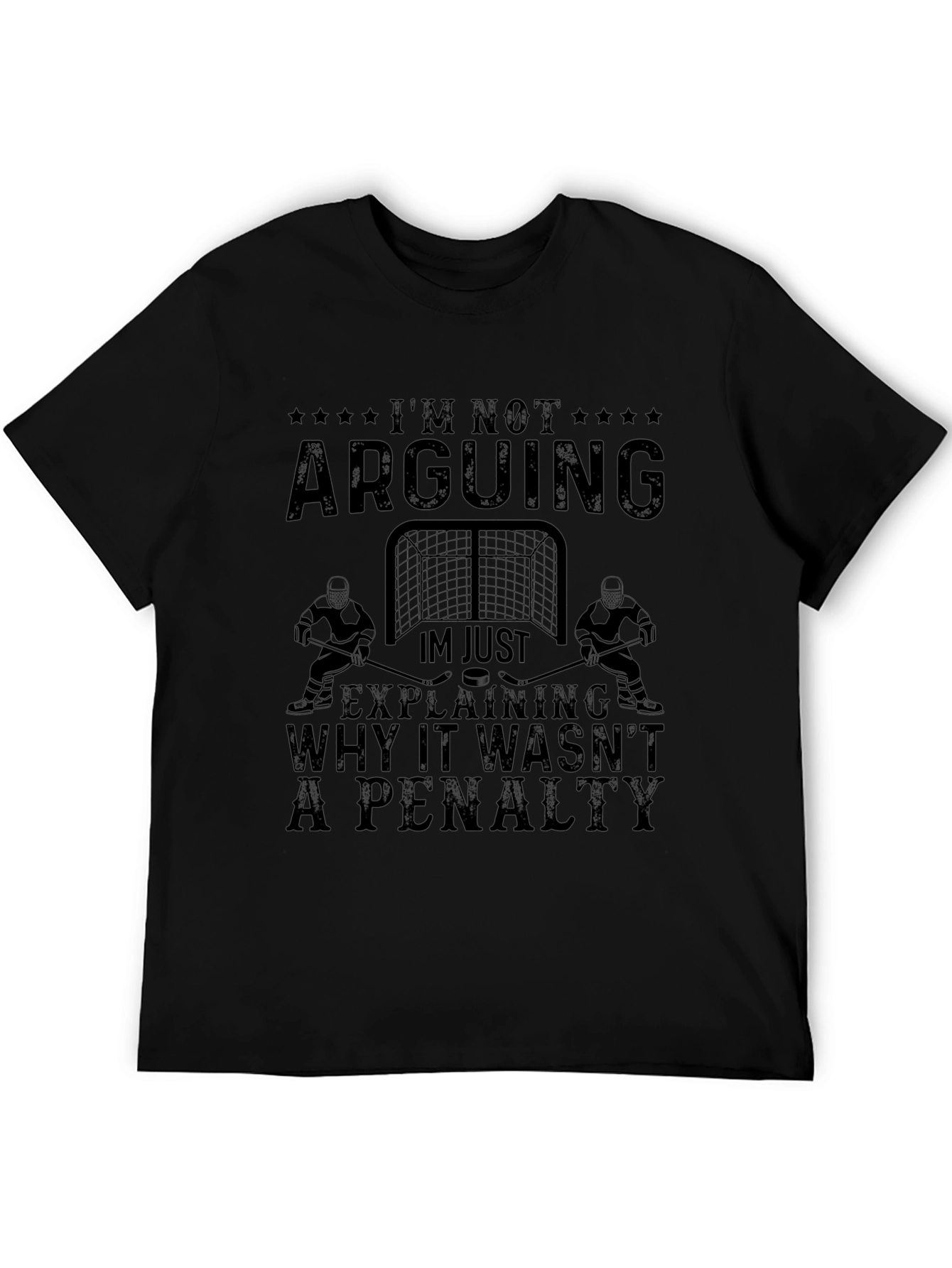 Black Funny Hockey Penalty T-Shirt view 5