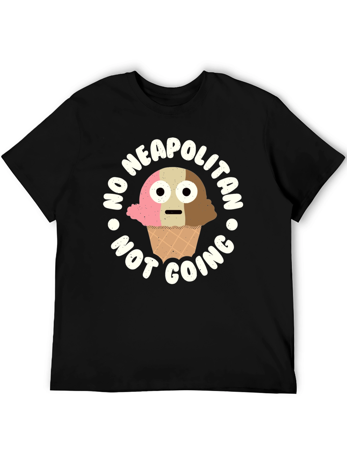Black Funny Neapolitan Ice Cream Graphic T-Shirt view 5