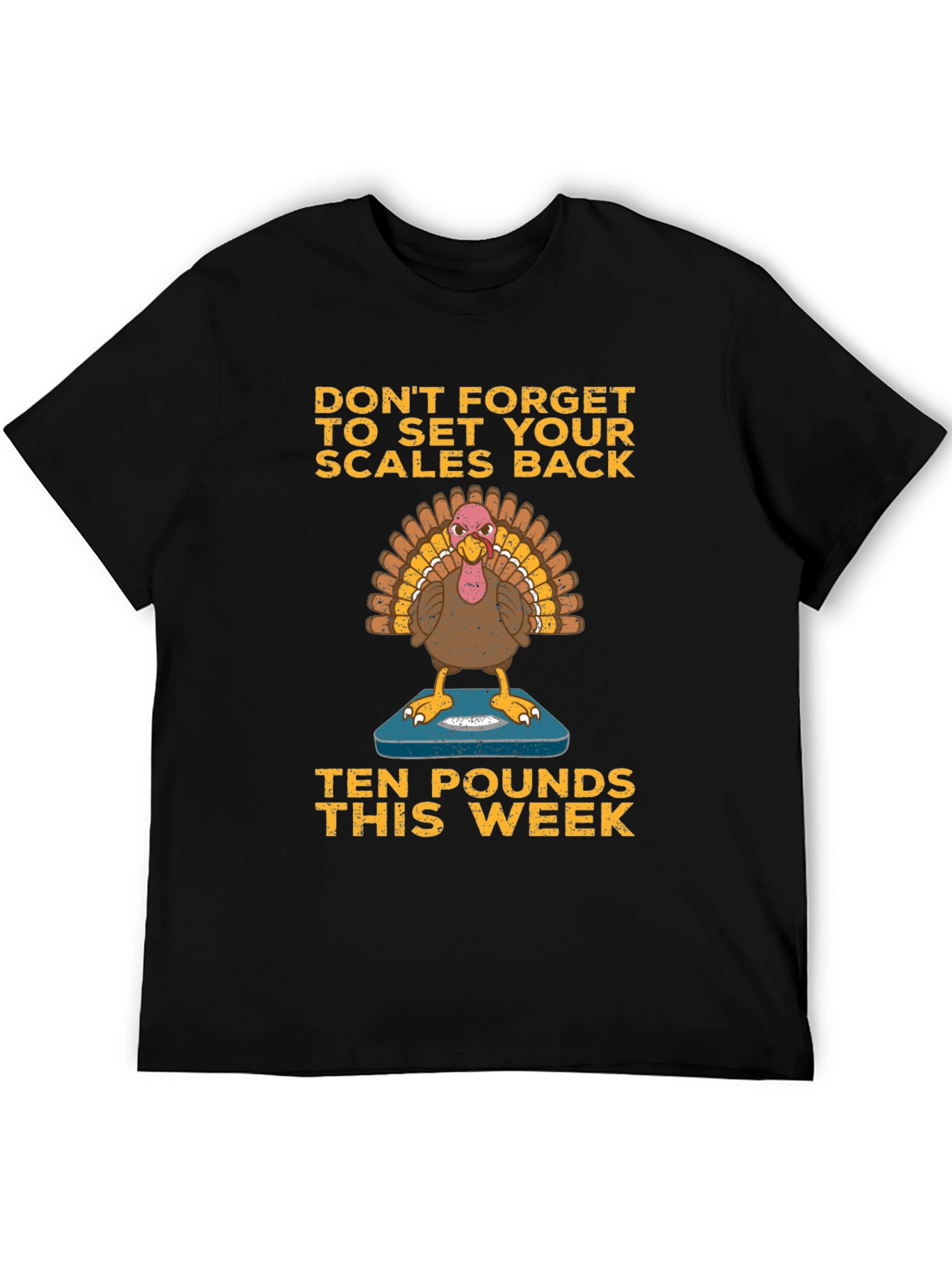 Black Funny Thanksgiving Turkey Diet T-Shirt view 5