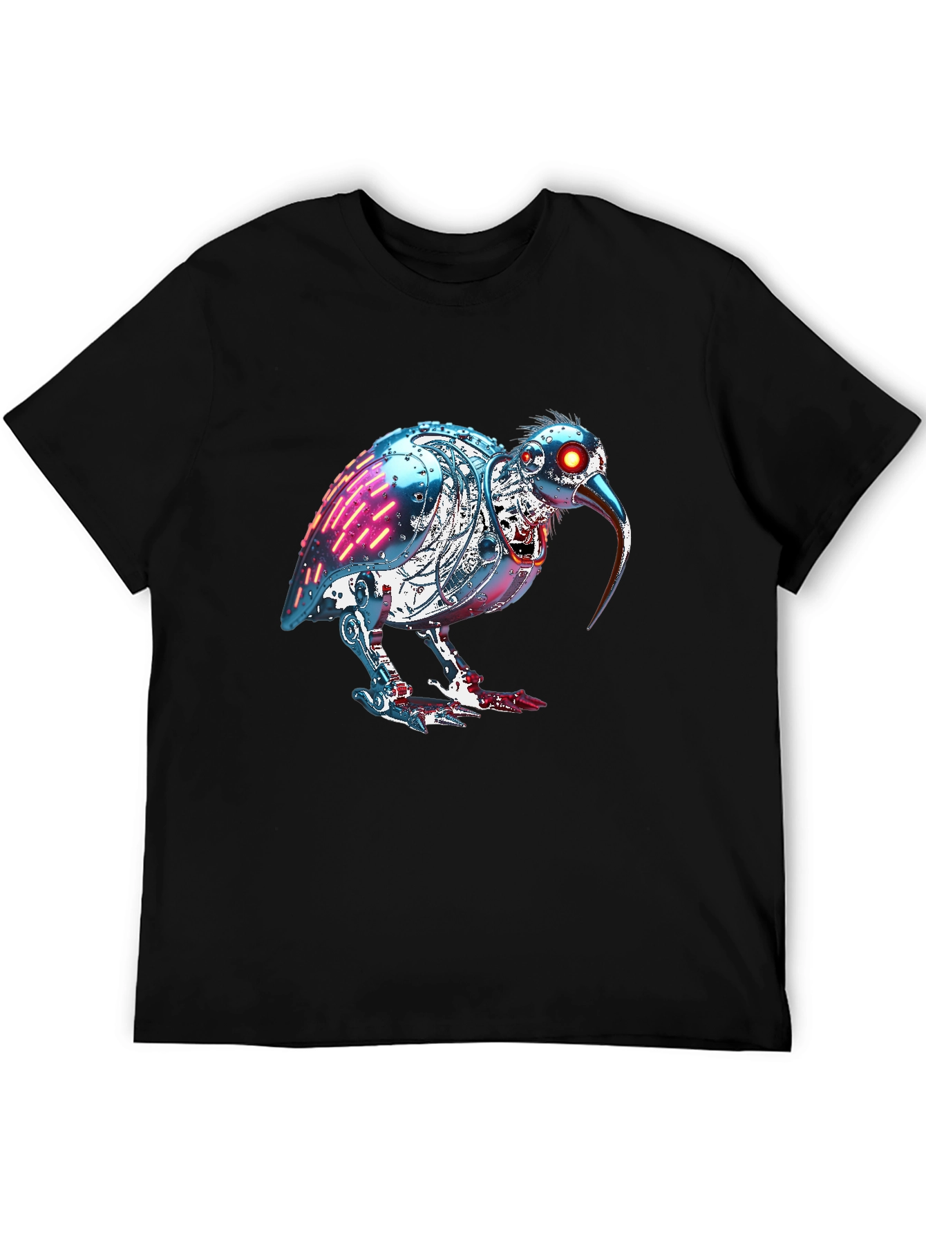 Black Robotic Kiwi Bird Graphic Tee view 5