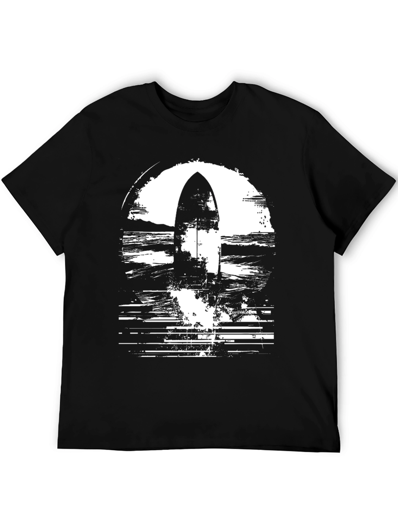 Black Surfboard Graphic Tee - Coastal Style - 5