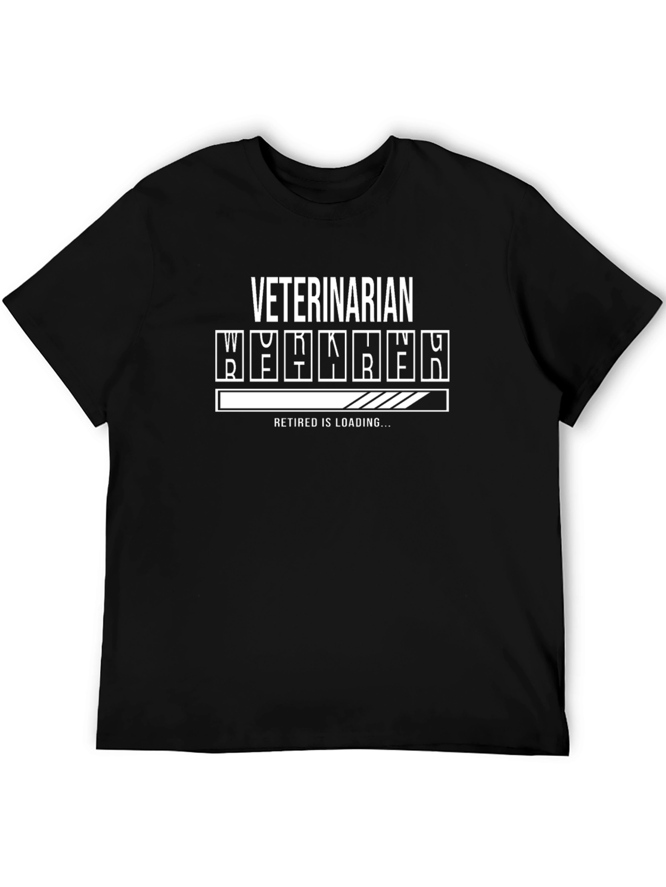 Black Veterinarian Retired Loading T-Shirt view 5