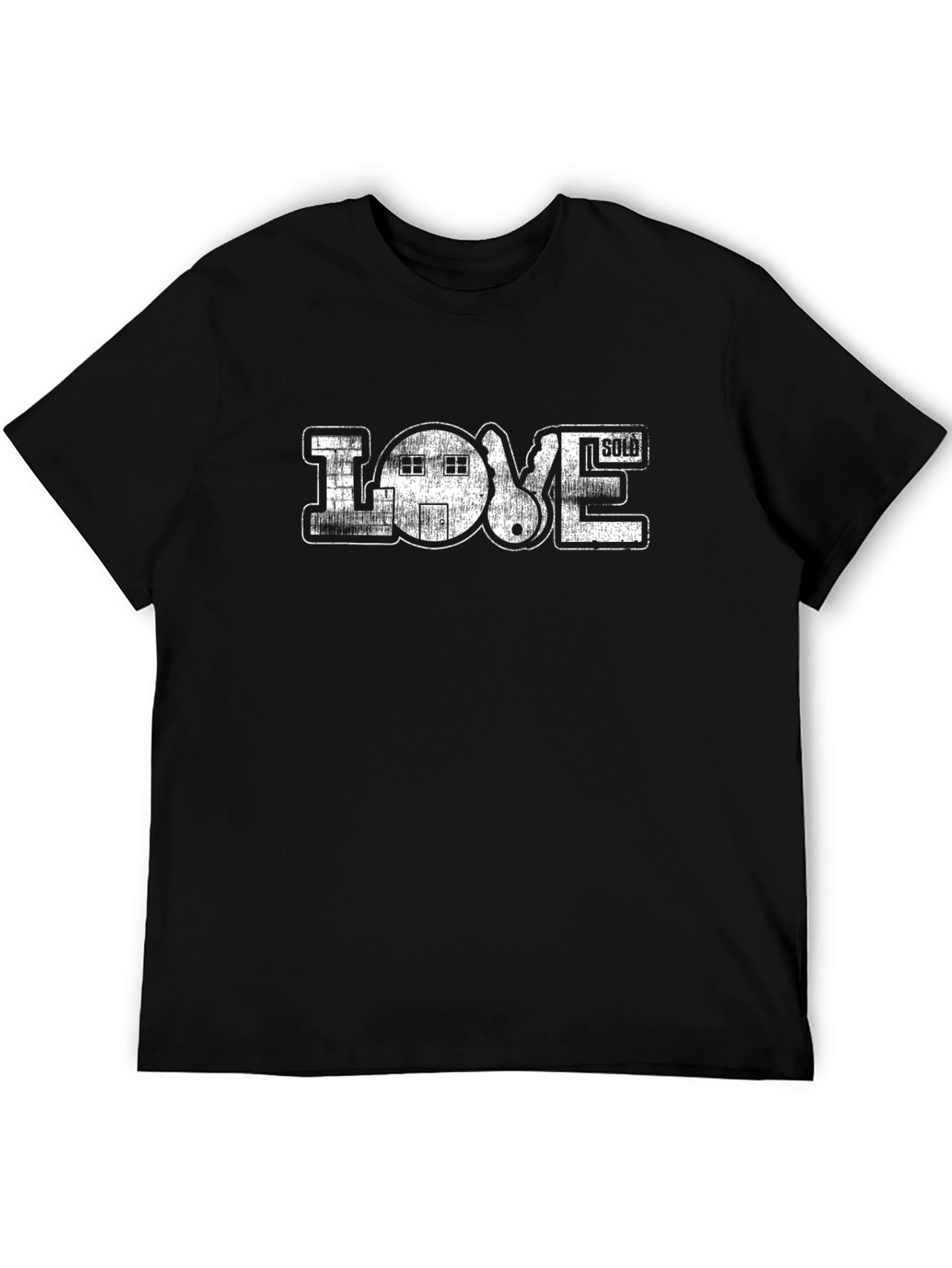 Black Real Estate LOVE T-Shirt view 5