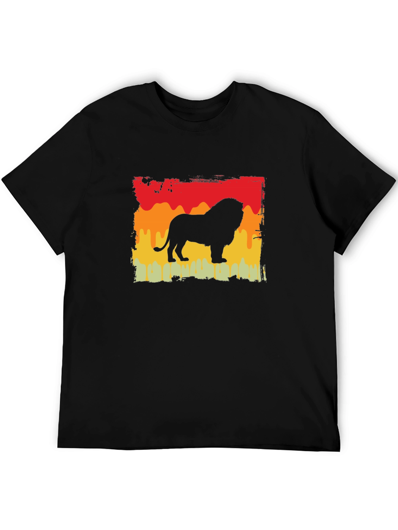 Black Retro Lion Graphic Tee - Classic Style view 5