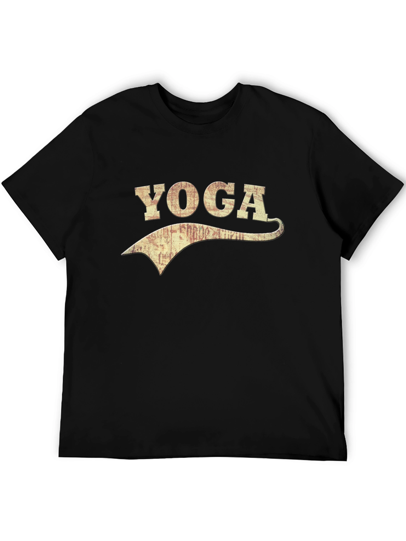 Black Vintage Yoga Graphic Tee - Black Cotton Blend view 5