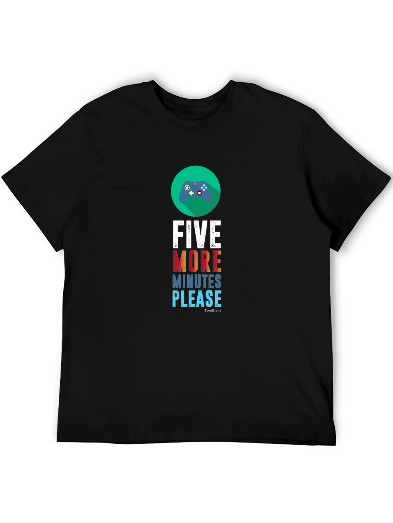 Black Five More Minutes Please Gaming T-Shirt view 5