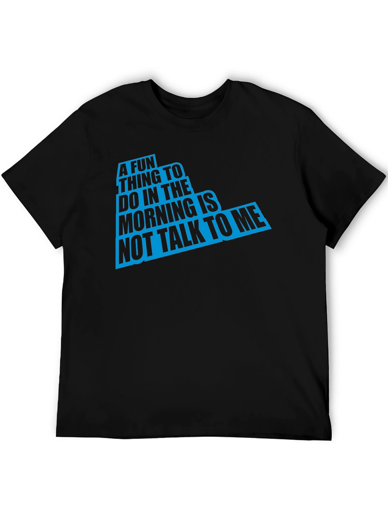 Black Funny Graphic Tee: 'A Fun Thing To Do In The Morning' Black T-Shirt view 5