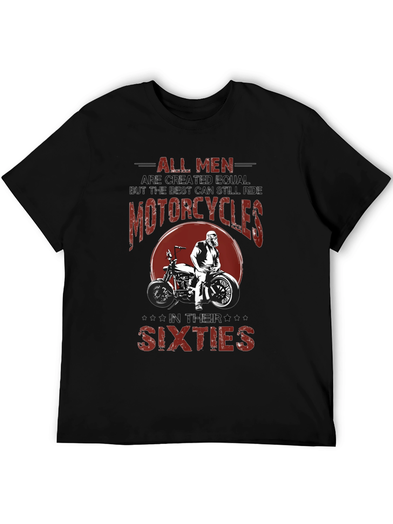 Black All Men Motorcycle Graphic T-Shirt view 5