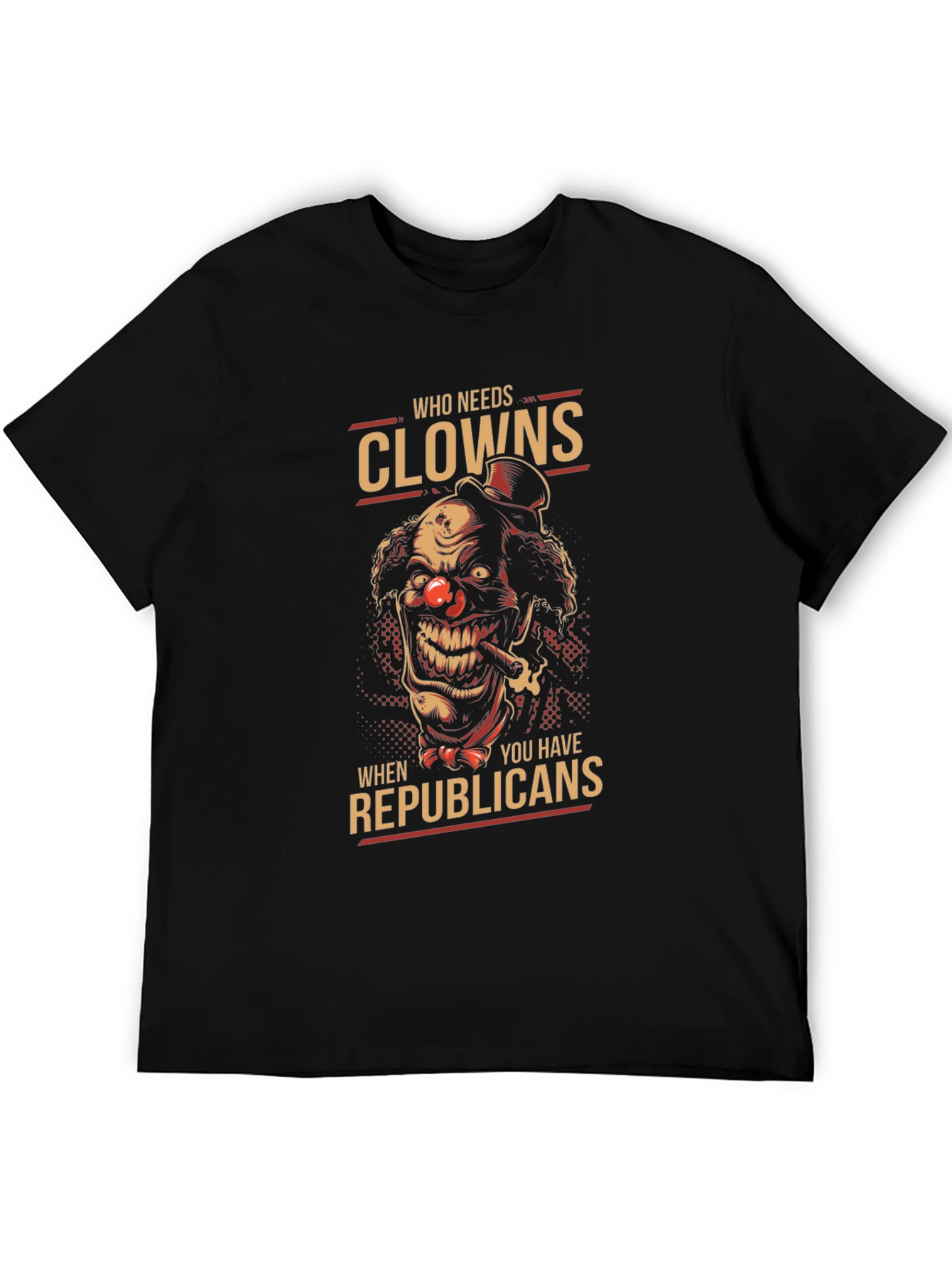 Black Clown vs Republicans Graphic Tee - Political Humor T-Shirt view 5