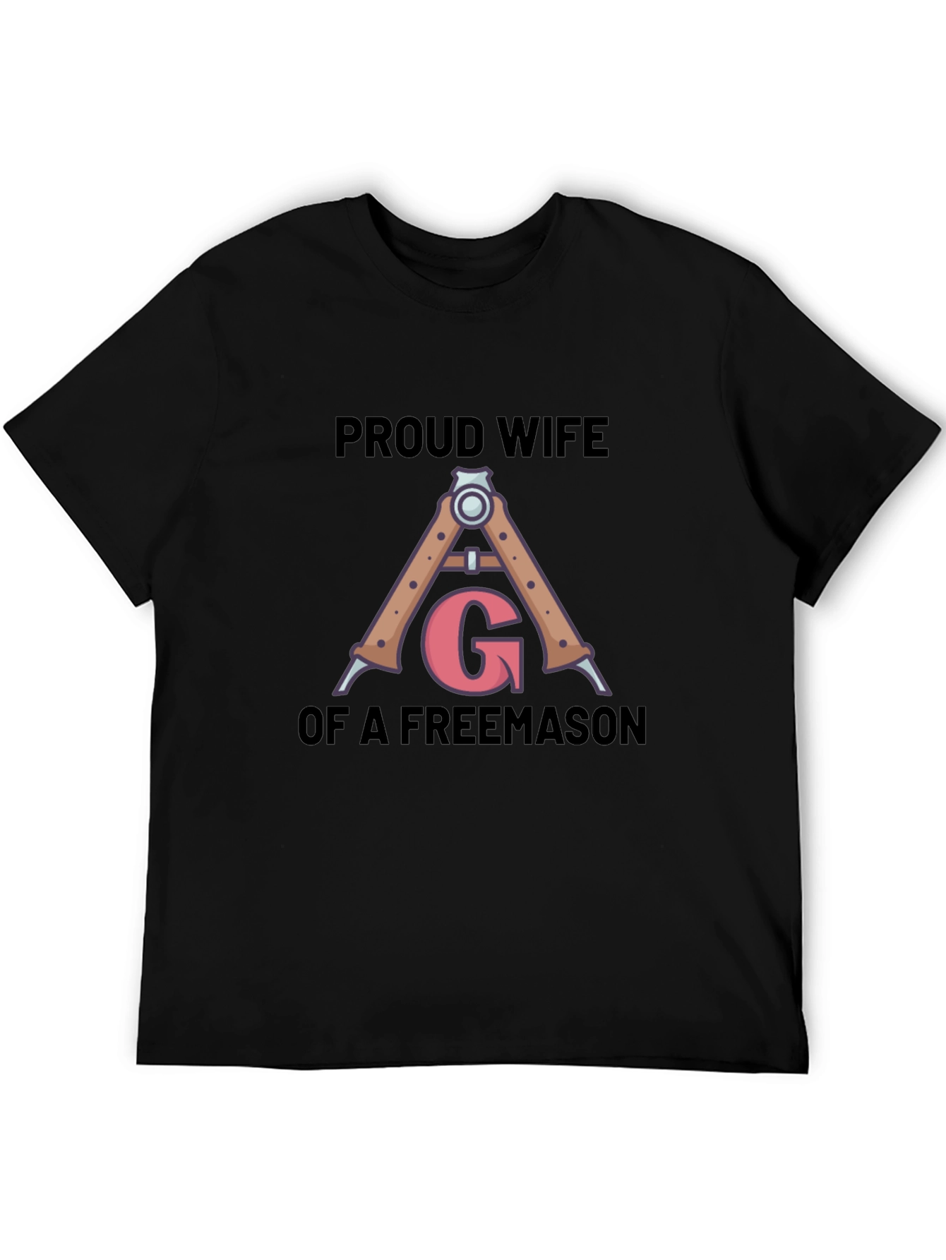 Black Proud Wife Freemason T-Shirt view 5