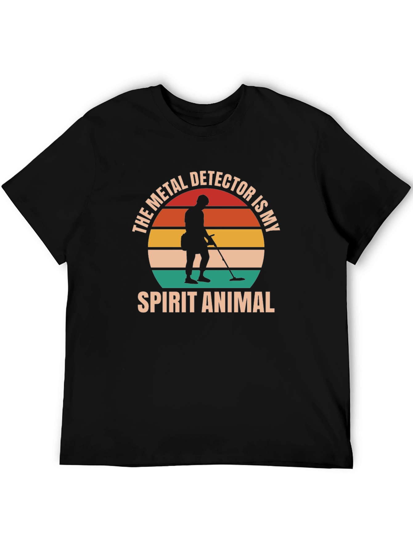 Black Metal Detector Spirit Animal T-Shirt view 5