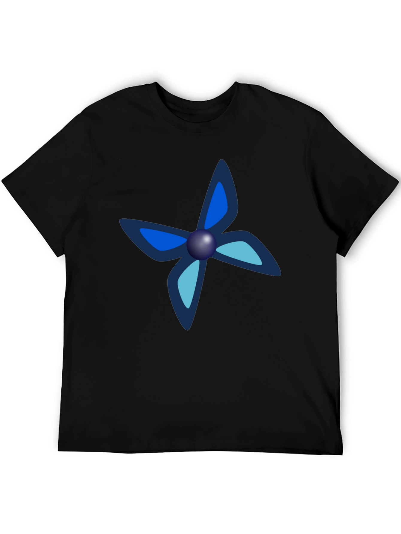 Black Black Tee with Unique Butterfly-Like Design view 5