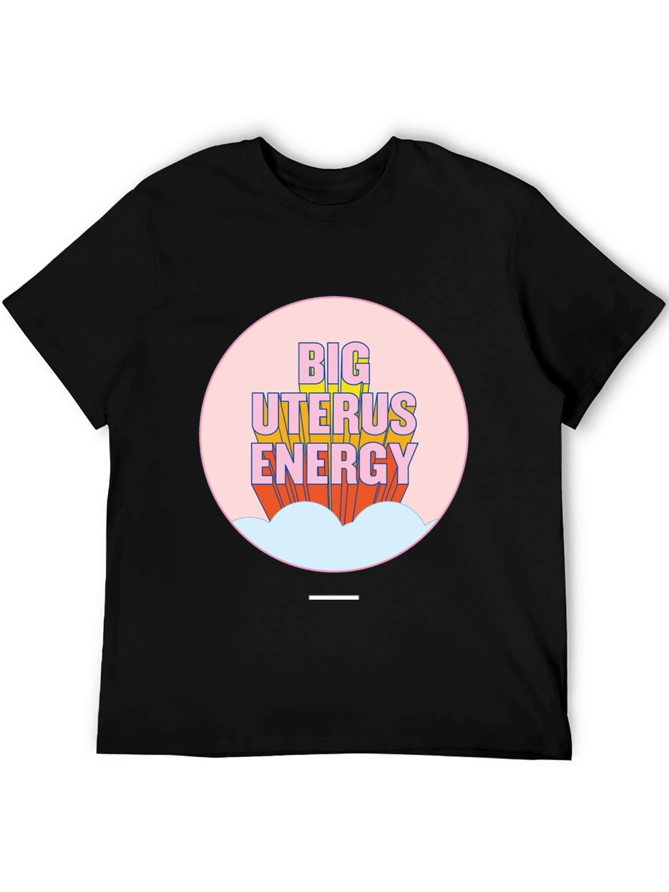 Black Big Uterus Energy Graphic Tee view 5