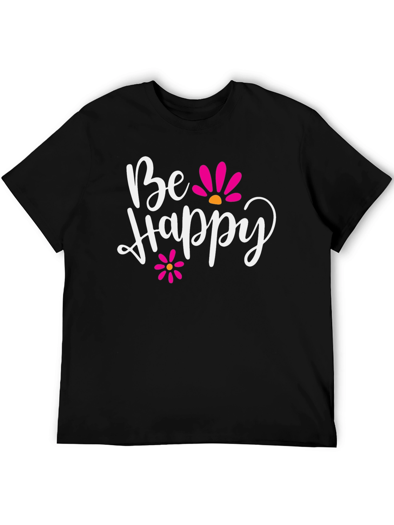 Black Be Happy Graphic Tee - Positive Vibes view 5