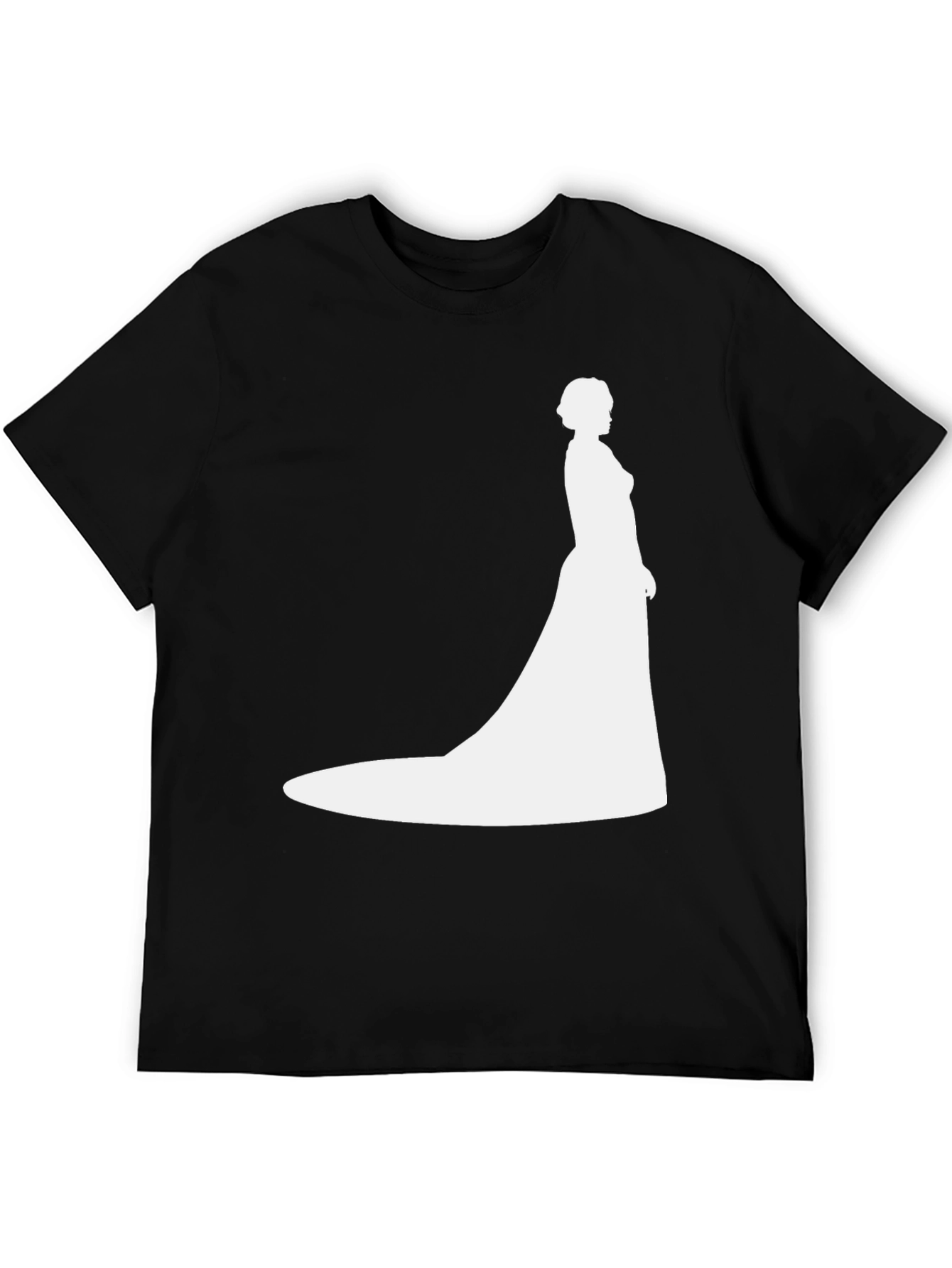 Elegant Bride Silhouette Tee - Black Cotton Blend - 5
