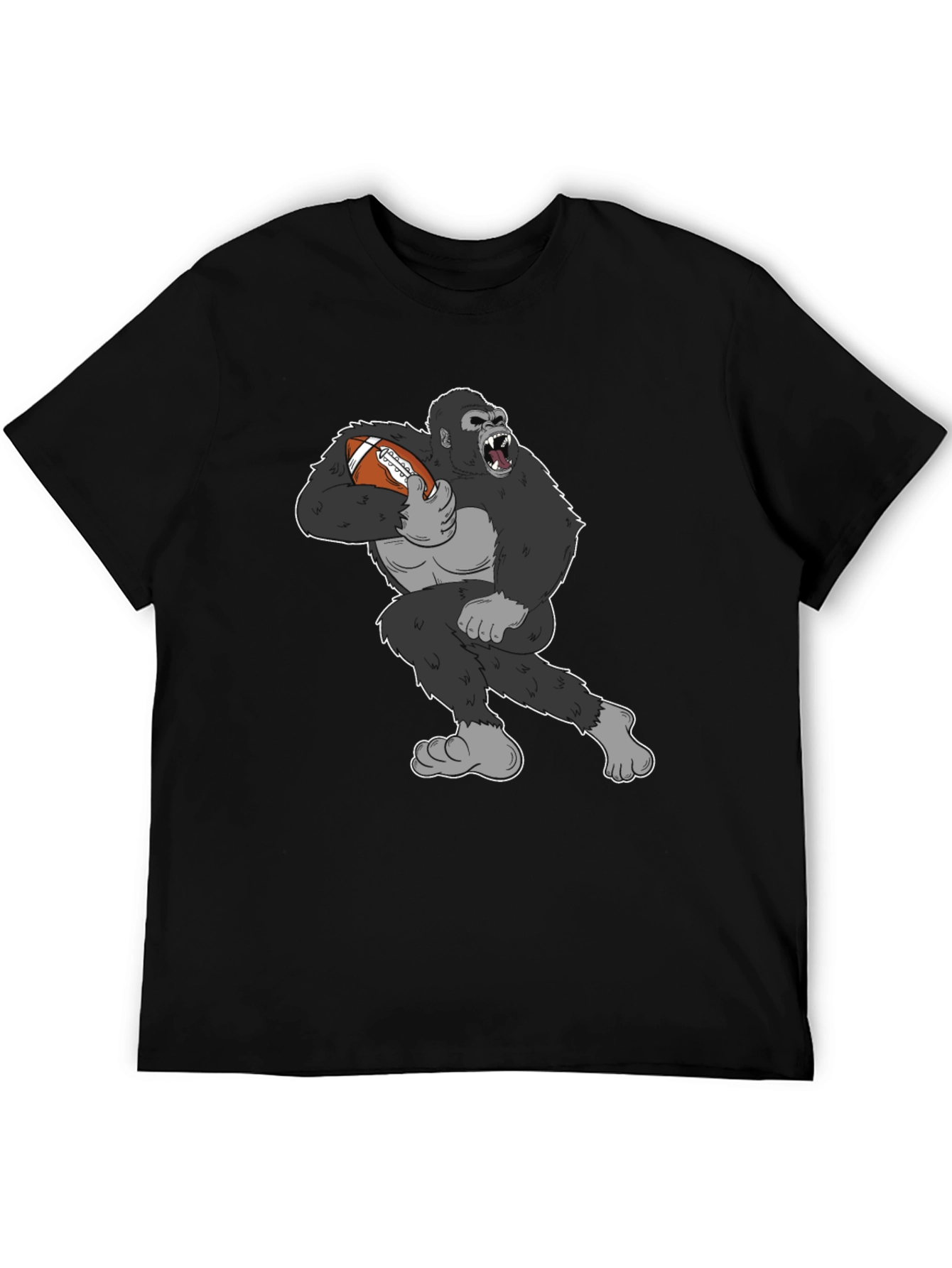 Black Gorilla Football T-Shirt - Black view 5