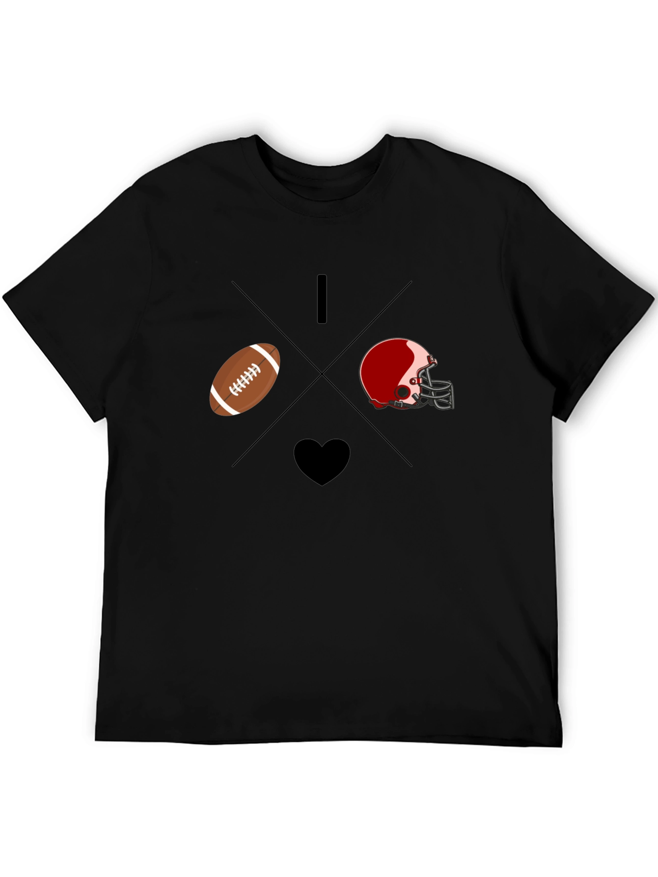 Black I Love Football T-Shirt view 5