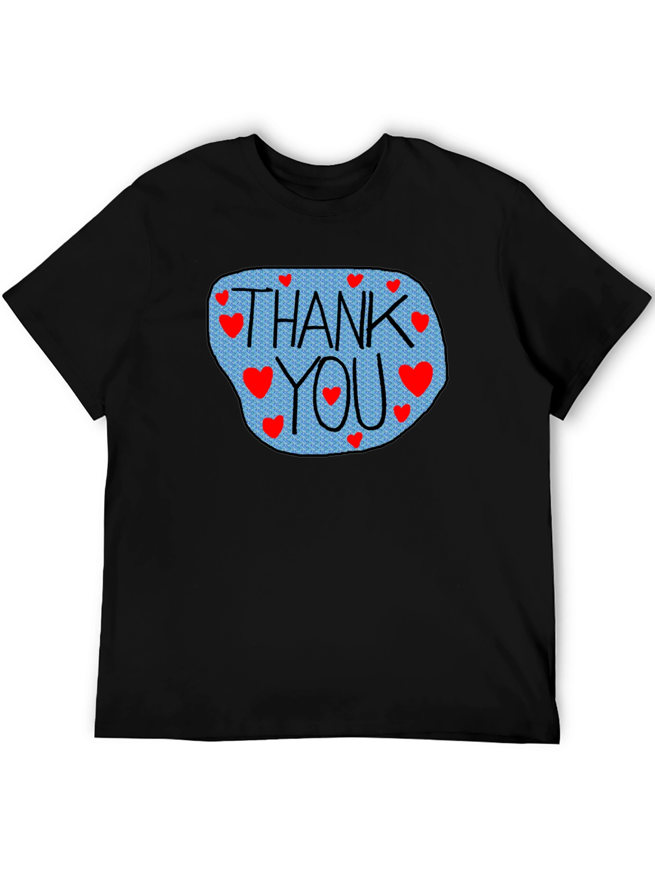 Black Thank You Hearts Graphic Tee - Stylish Casual Comfort view 5