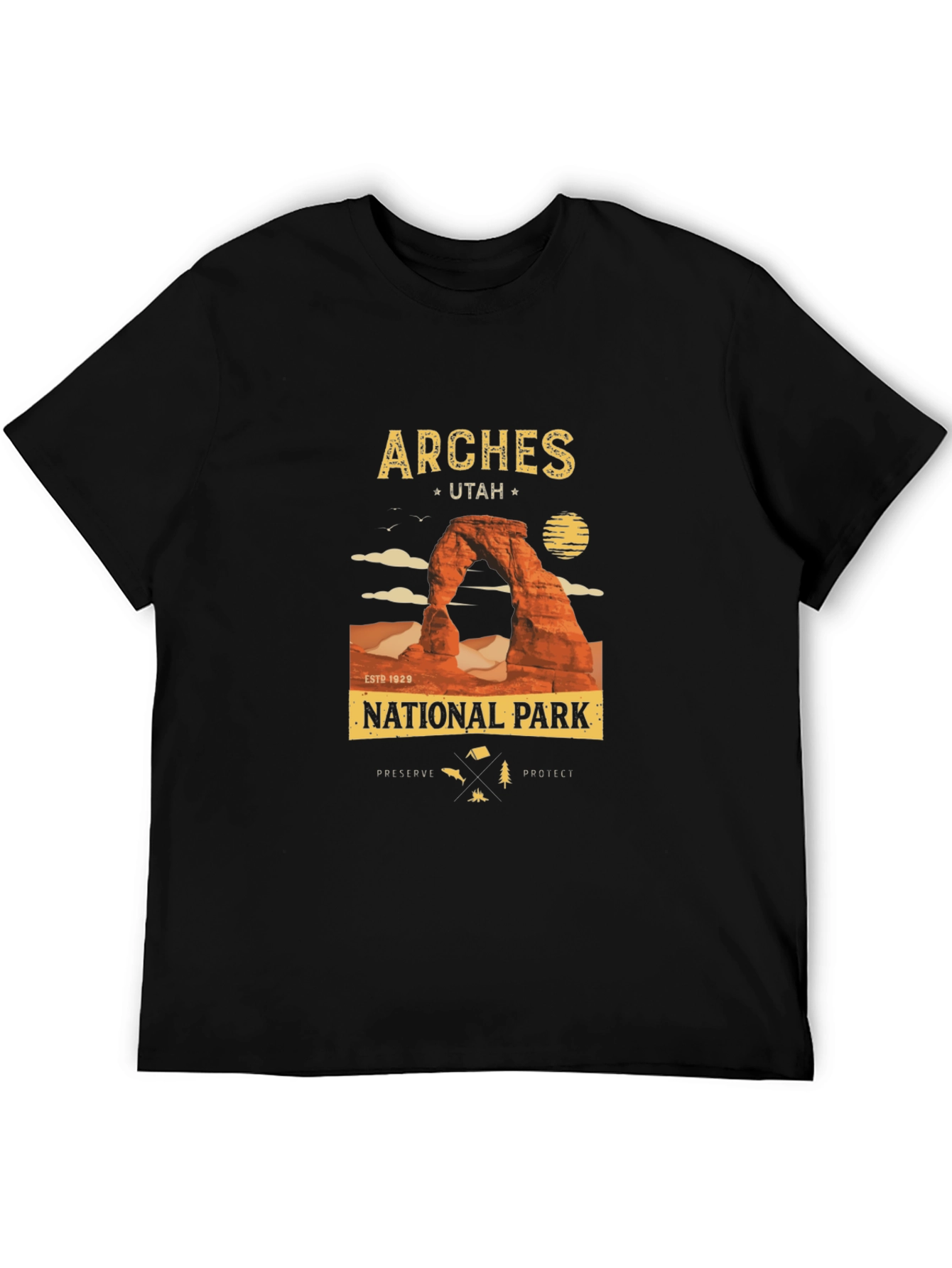 Black Arches National Park Black T-Shirt view 5