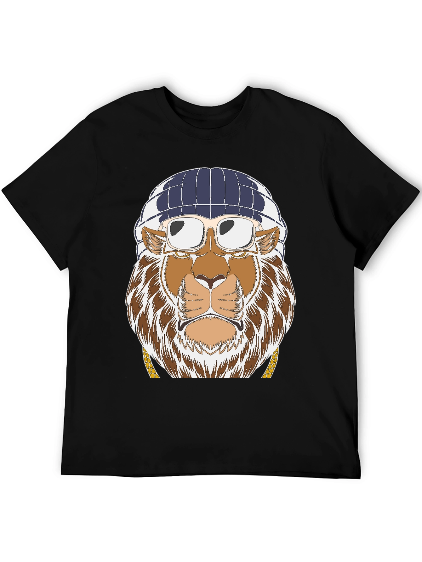 Black Cool Lion Graphic T-Shirt - Streetwear Style view 5