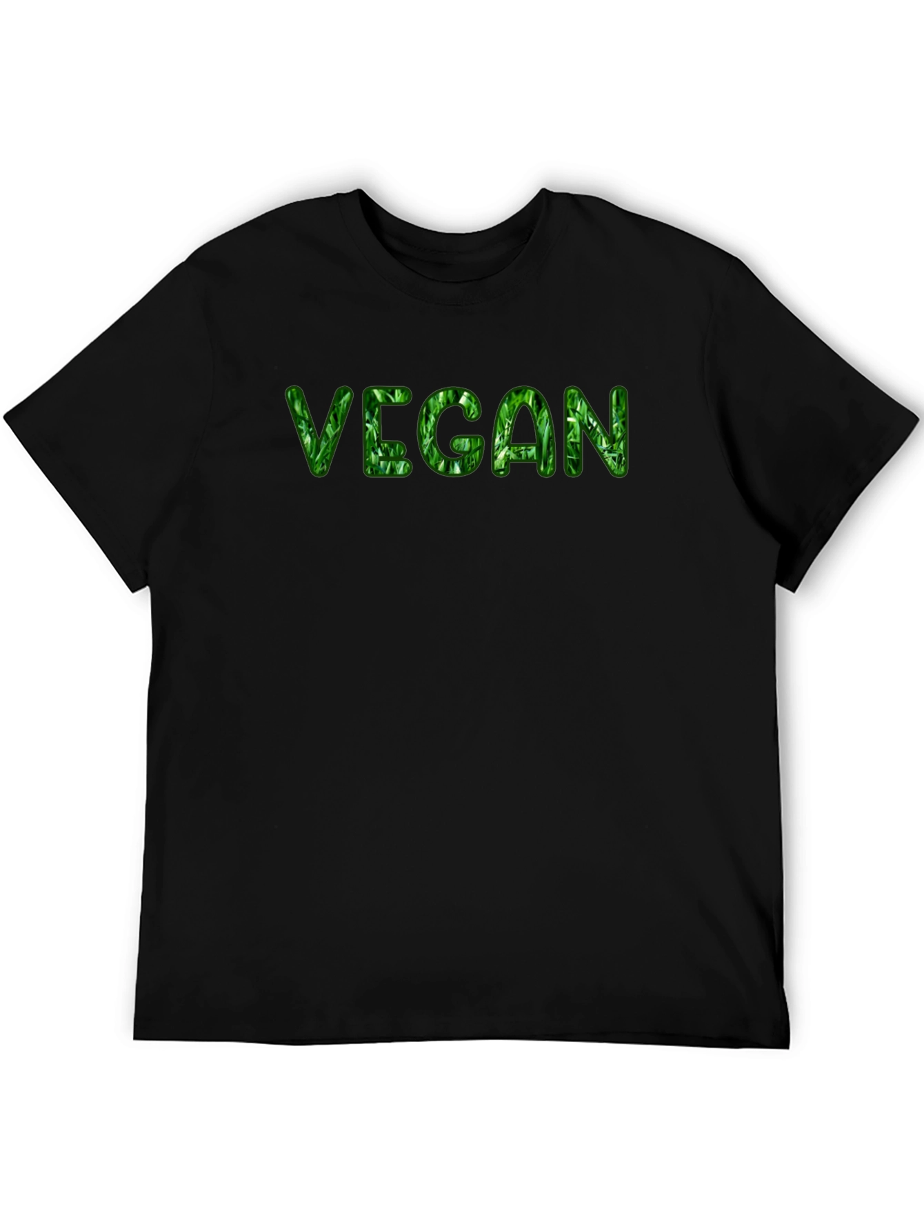 Black Vegan Leaf Graphic Black T-Shirt view 5