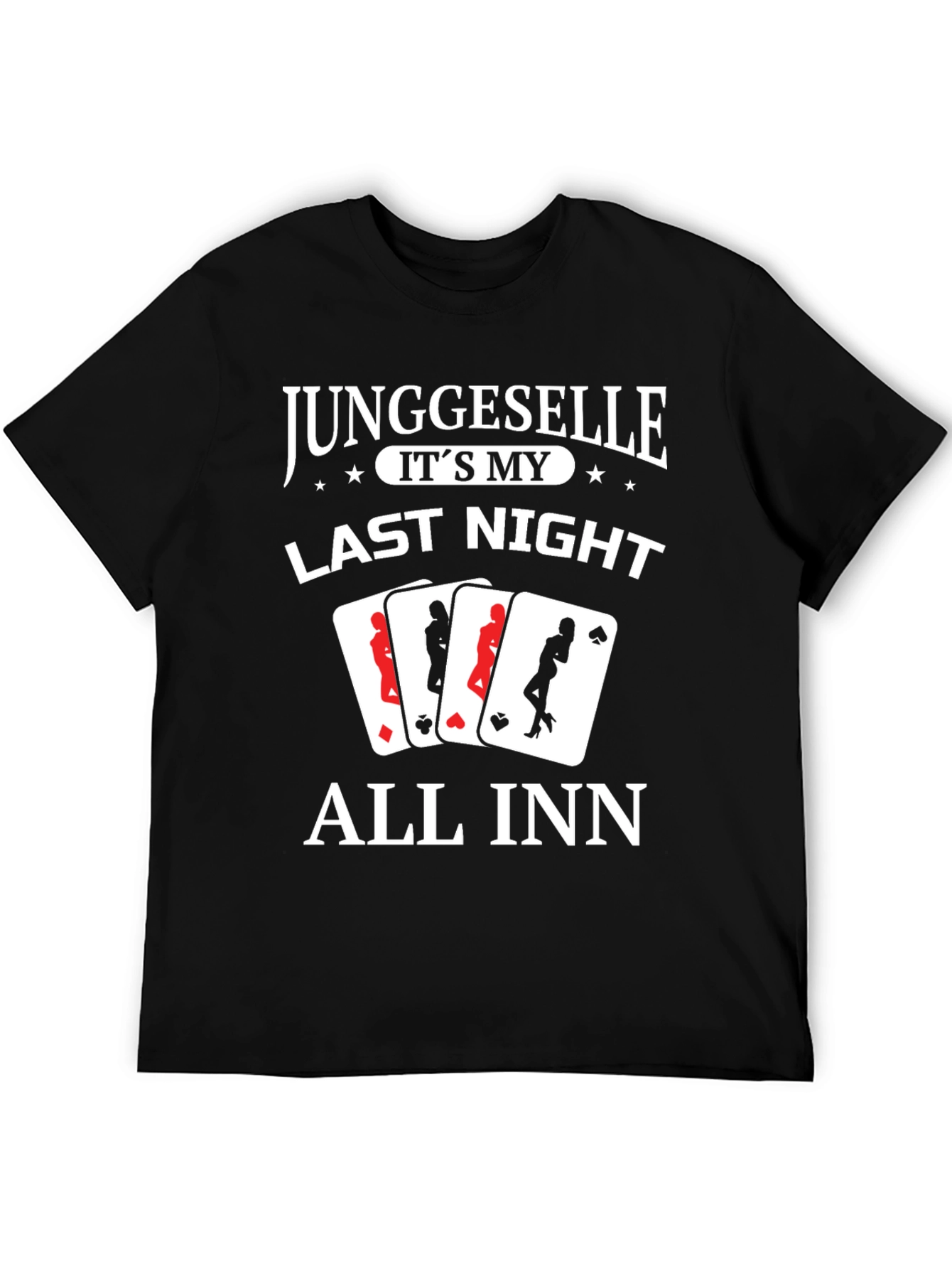 Black Groom's Last Night Poker T-Shirt - All In view 5