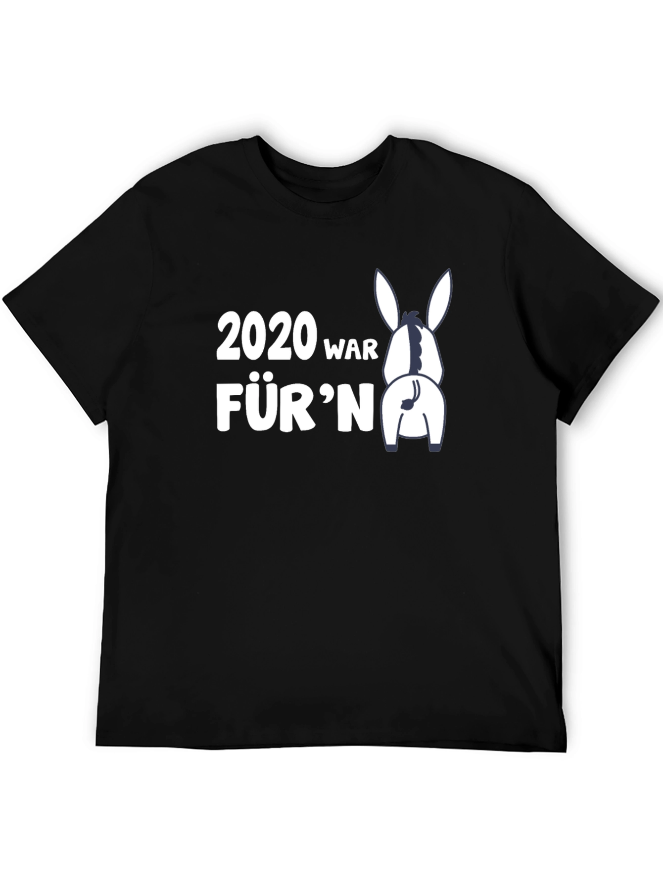 Black 2020 Donkey Funny Graphic T-Shirt view 5