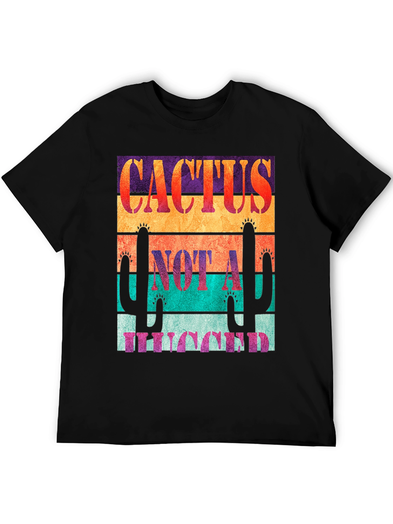 Black Cactus Not A Hugger Graphic Tee view 5