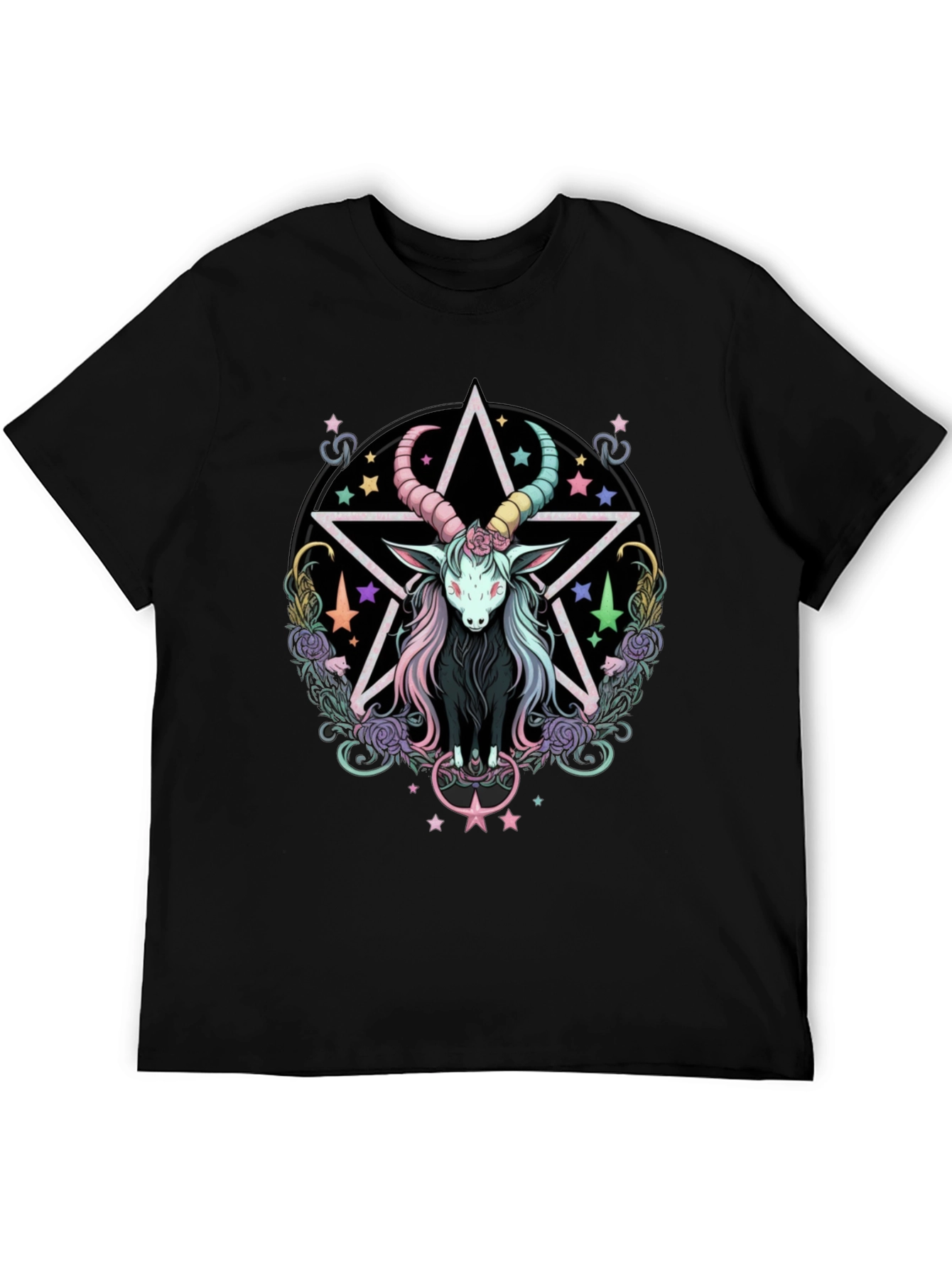 Black Pastel Goth Goat T-Shirt view 5