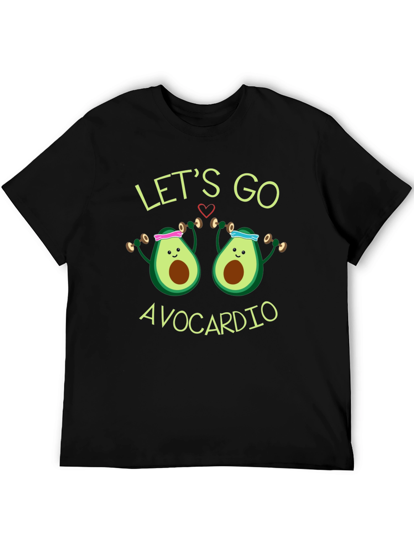 Black Avocardio Funny Workout T-Shirt view 5